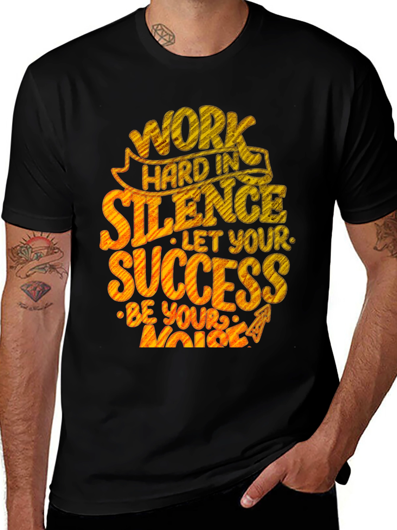 Variant 3 of Inspirational Work Hard in Silence Graphic T-Shirt