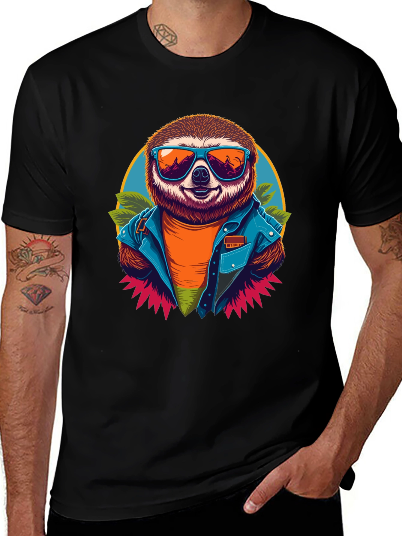 Variant 11 of Cool Sloth Graphic Tee - Trendy Animal Shirt
