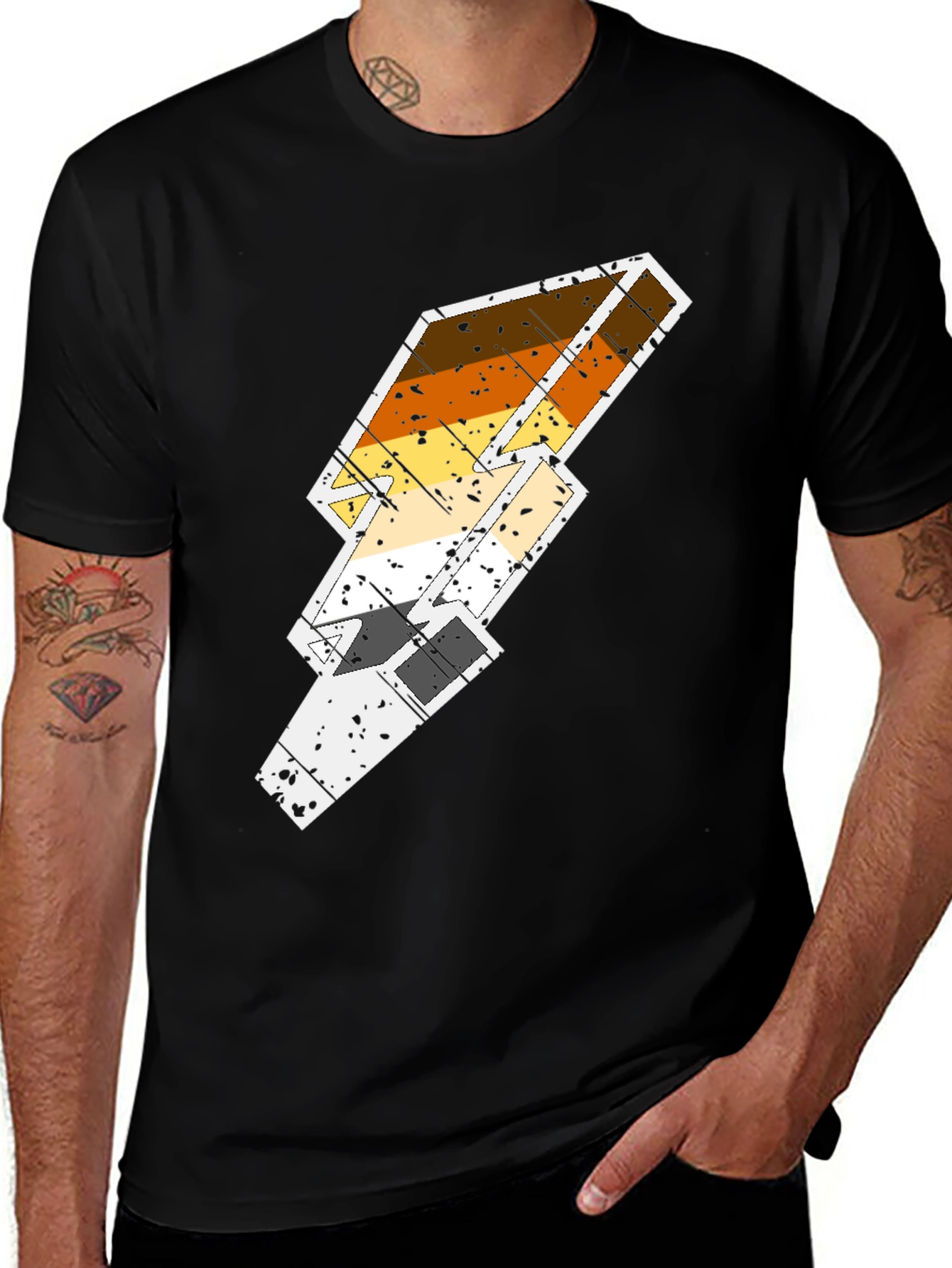 Variant 28 of Bear Pride Lightning Bolt T-Shirt - Black