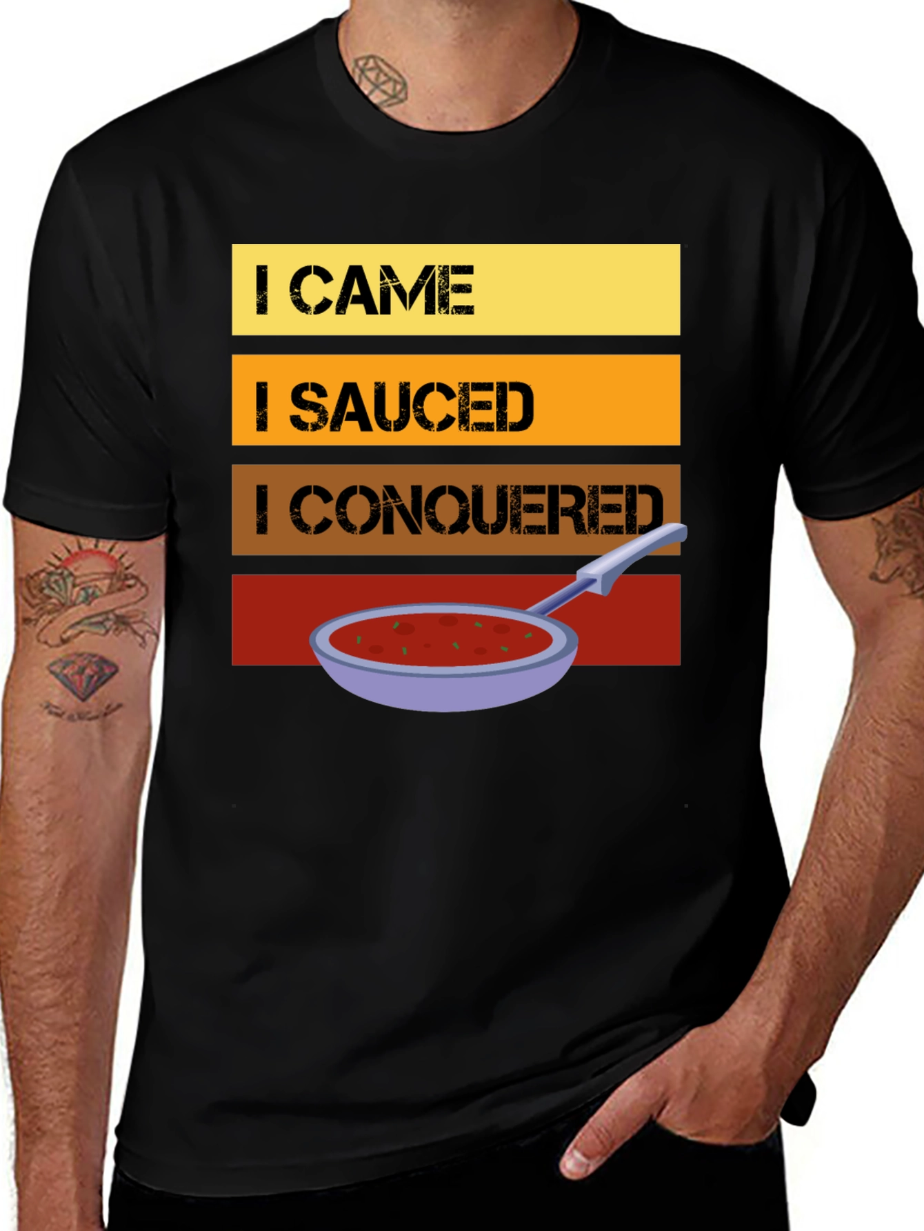 Variant 30 of I Came I Sauced I Conquered T-Shirt Funny Chef Cooking