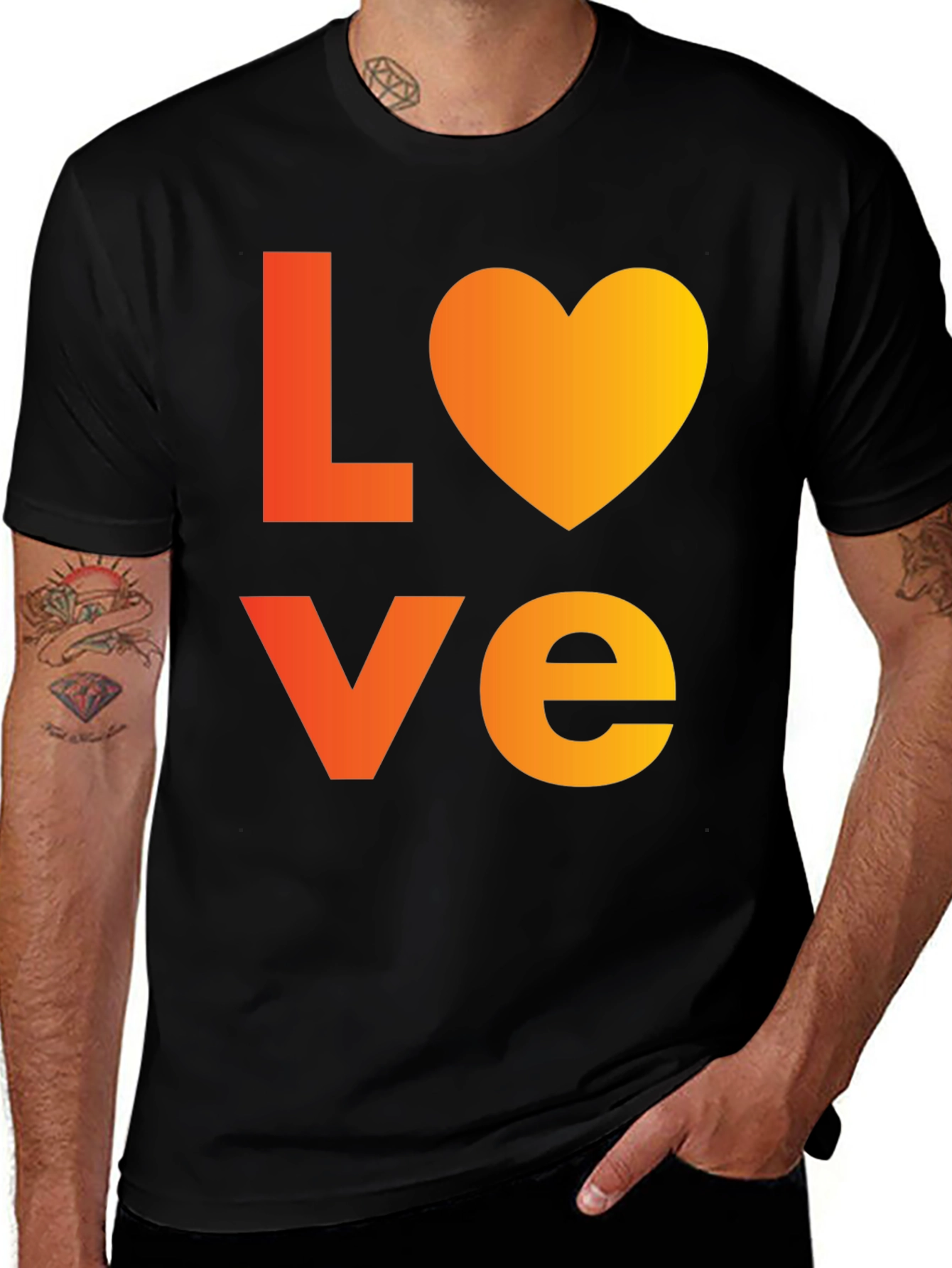Love Graphic Tee - Gradient Heart Design
