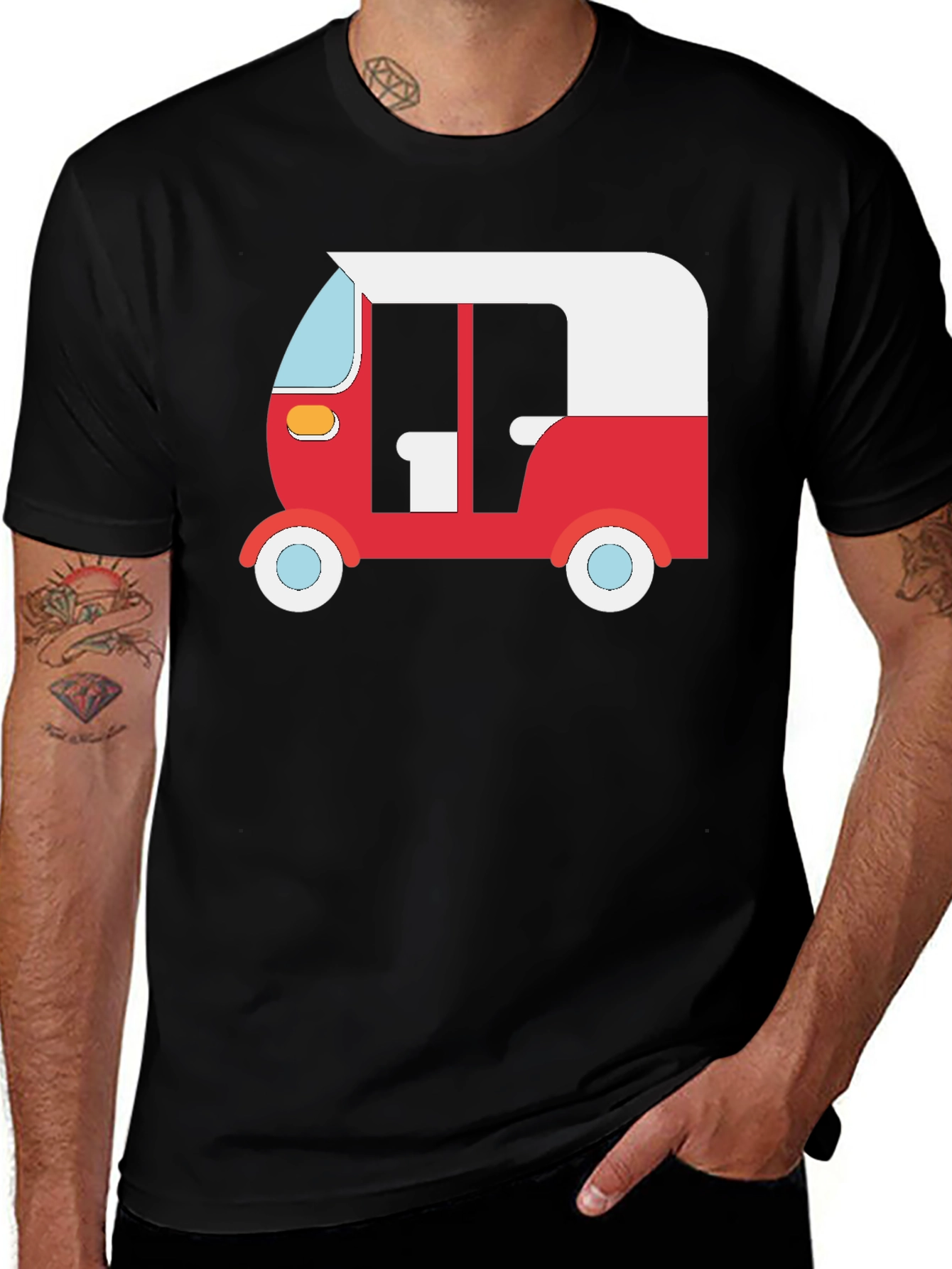 Variant 5 of Auto Rickshaw Graphic Tee - Black