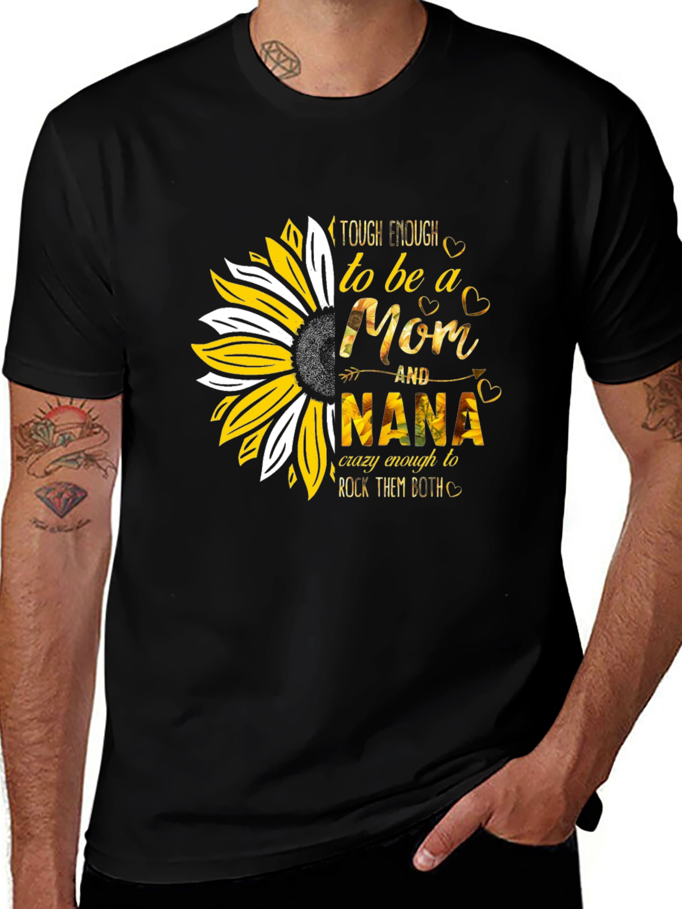 Variant 18 of Tough Mom and Nana Sunflower Graphic T-Shirt