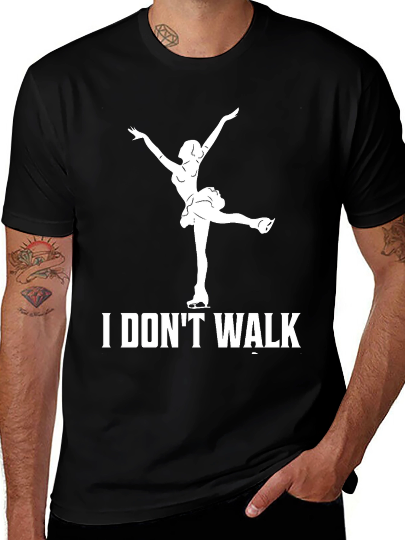 Variant 11 of I Don't Walk Ice Skater T-Shirt