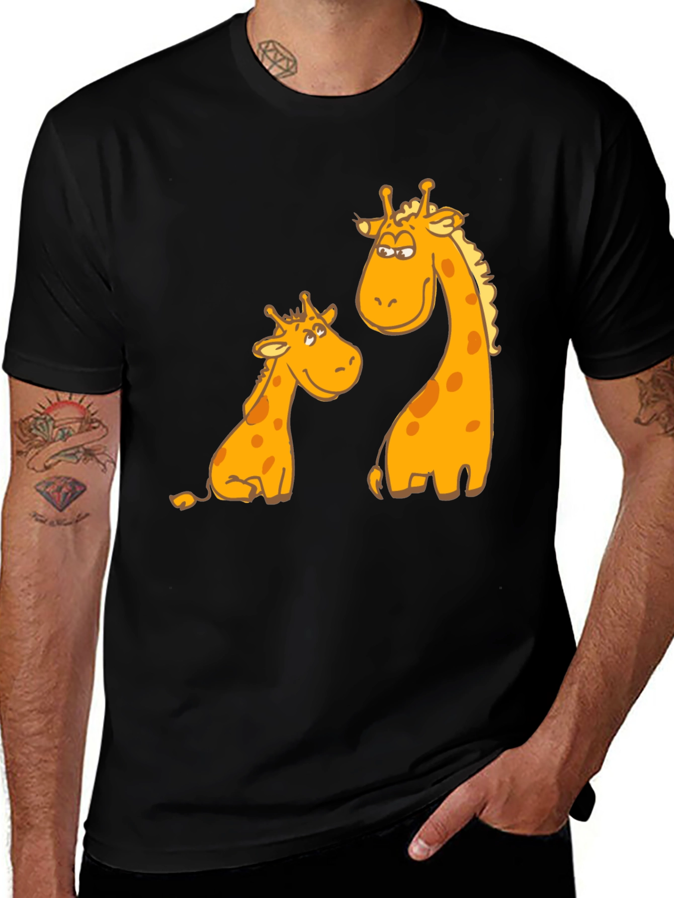 Variant 9 of Giraffe Graphic Tee - Unique Animal Cartoon T-Shirt