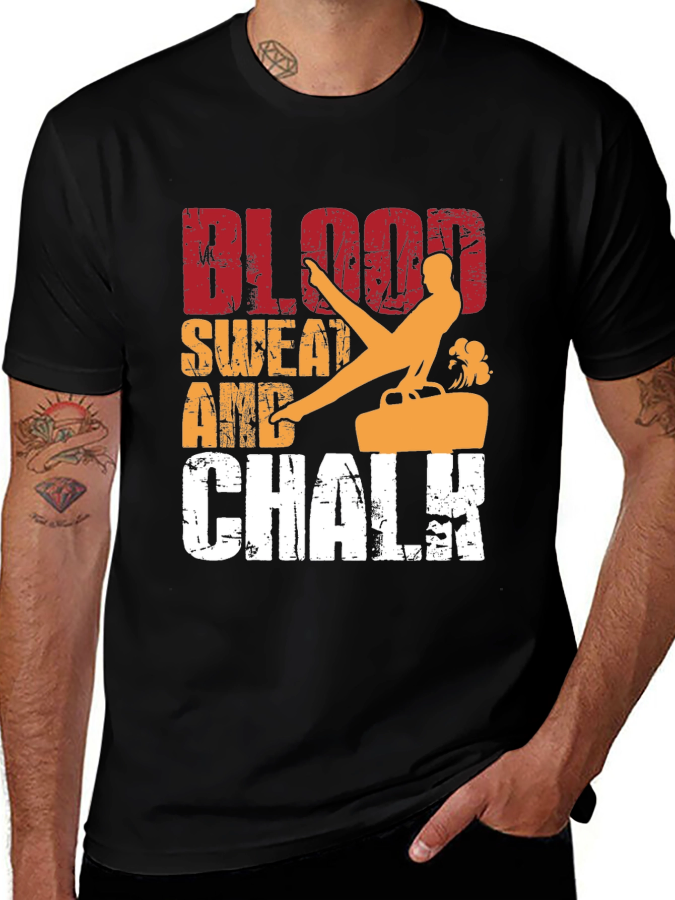 Variant 27 of Blood Sweat and Chalk Gymnast Tee