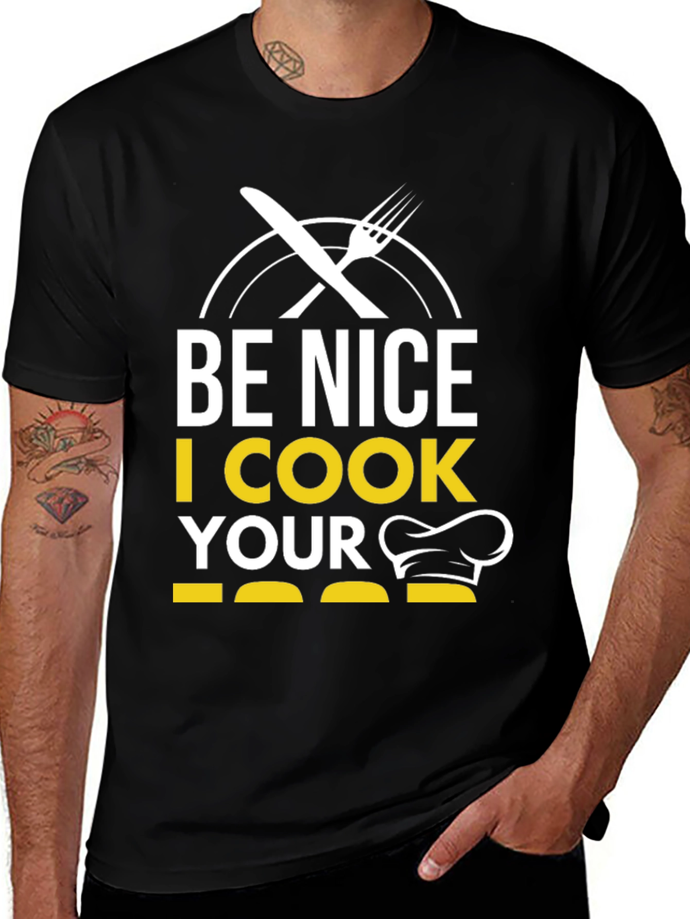 Variant 19 of Be Nice I Cook Your Food T-Shirt Funny Chef Tee