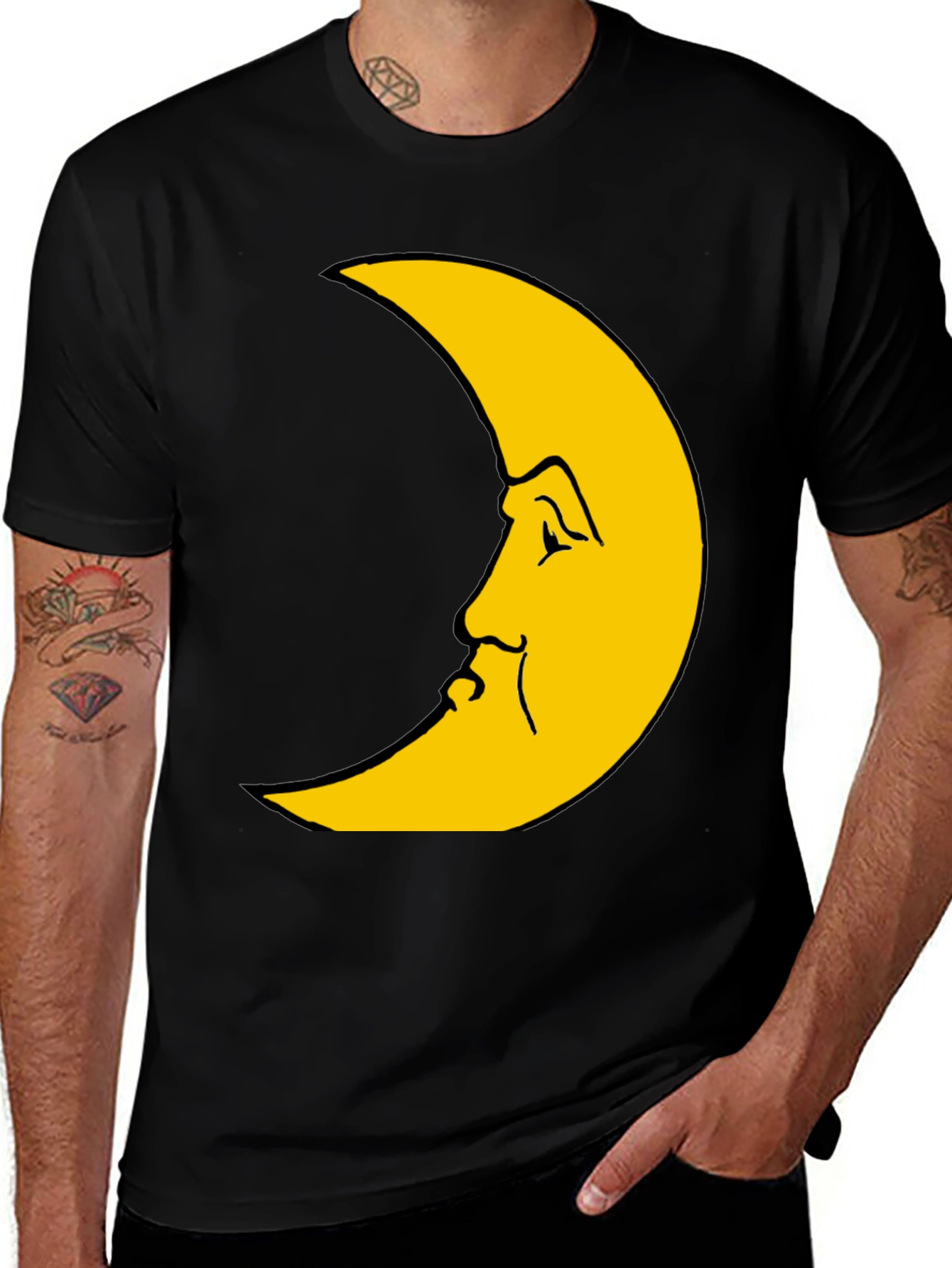 Variant 3 of Crescent Moon Face Graphic Tee