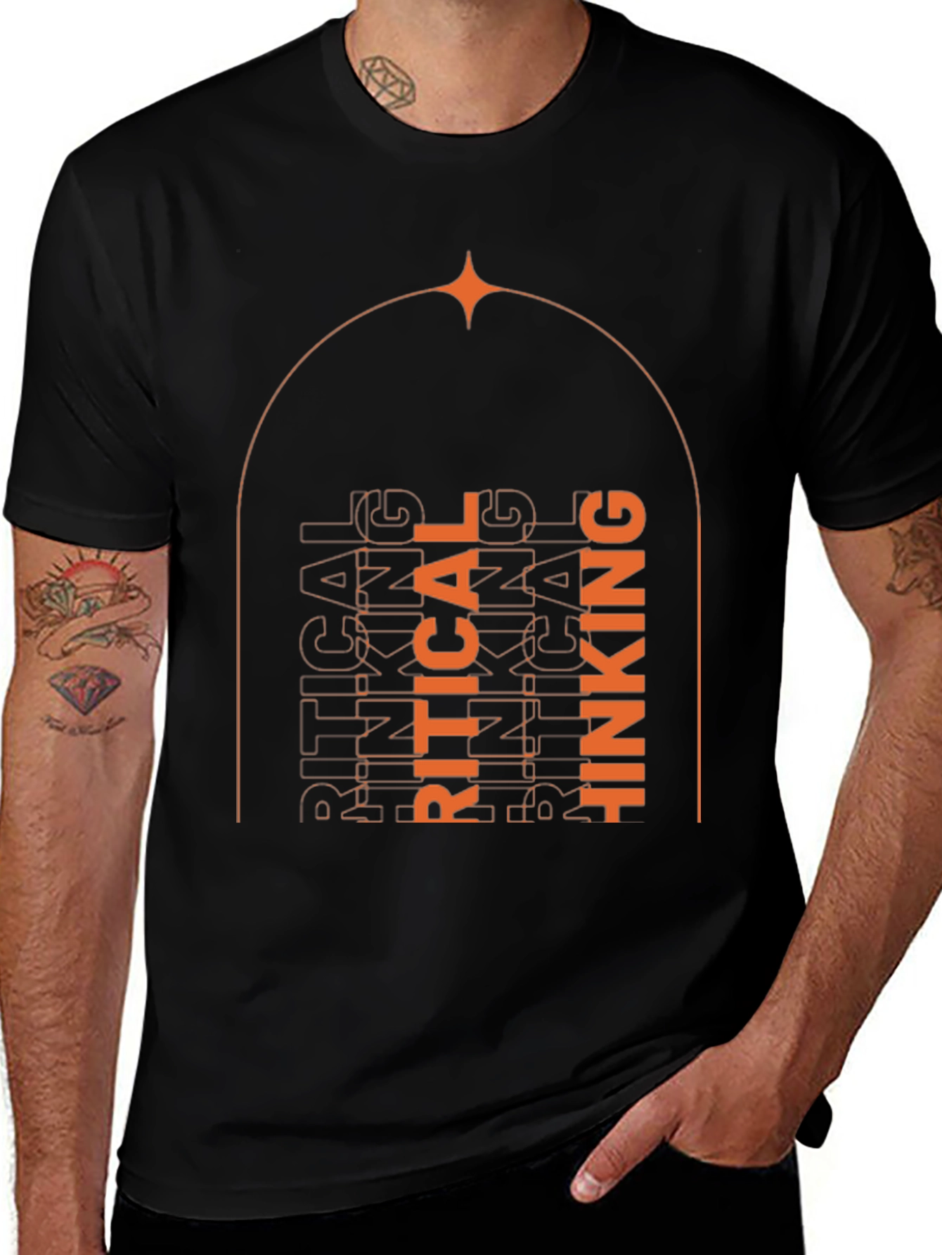 Variant 9 of Critical Thinking Graphic Tee - Unisex Black T-Shirt