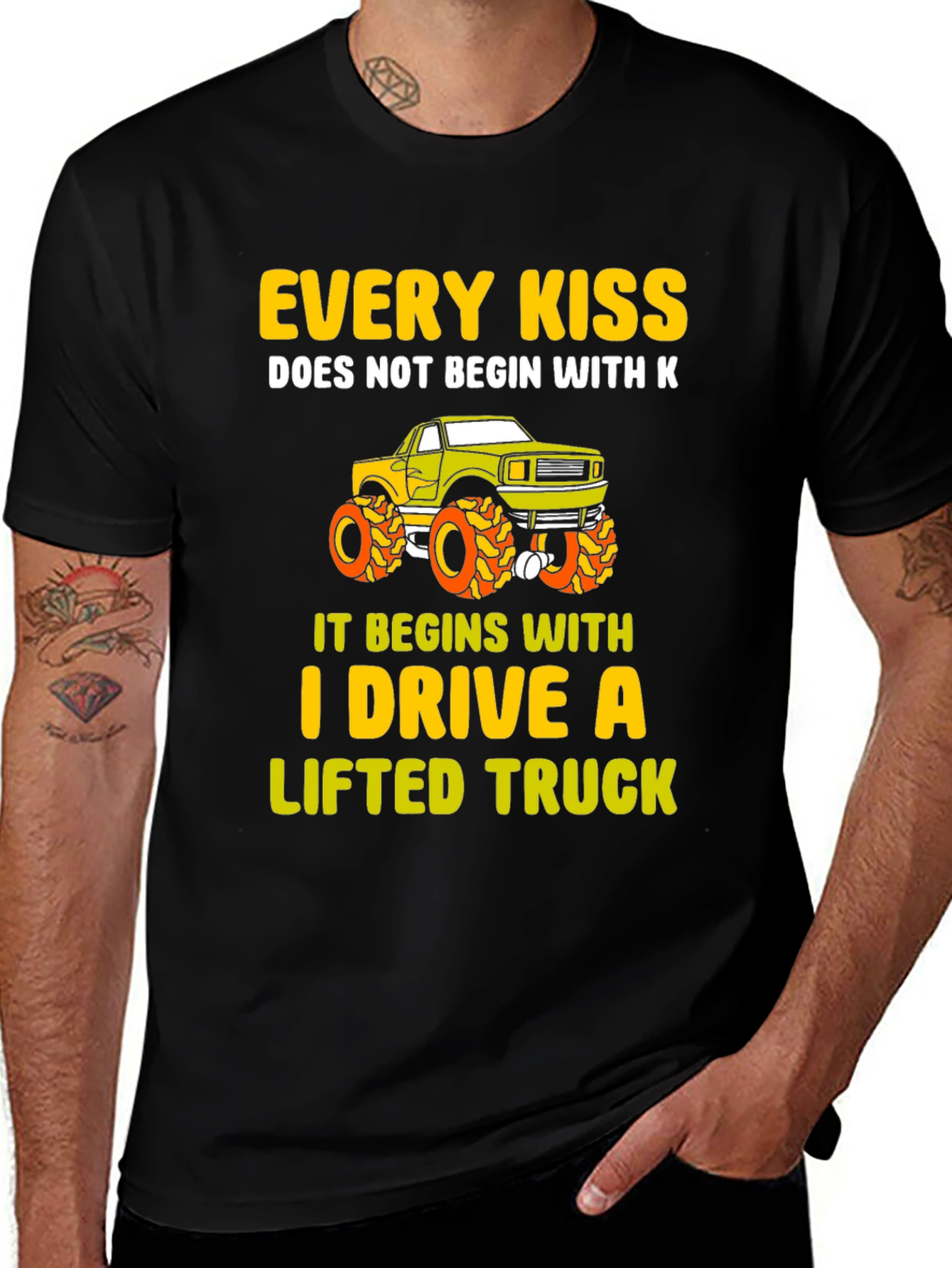 Variant 7 of Funny Lifted Truck T-Shirt