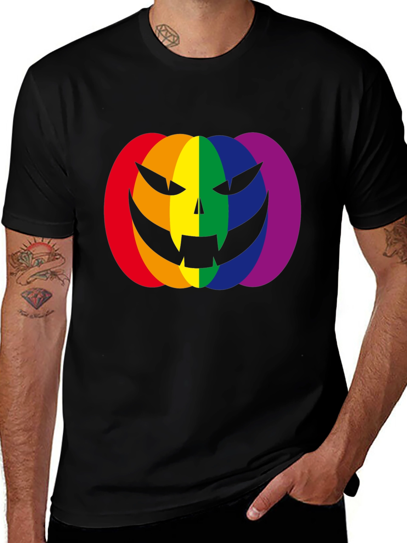 Variant 22 of Rainbow Jack-O-Lantern Graphic Tee