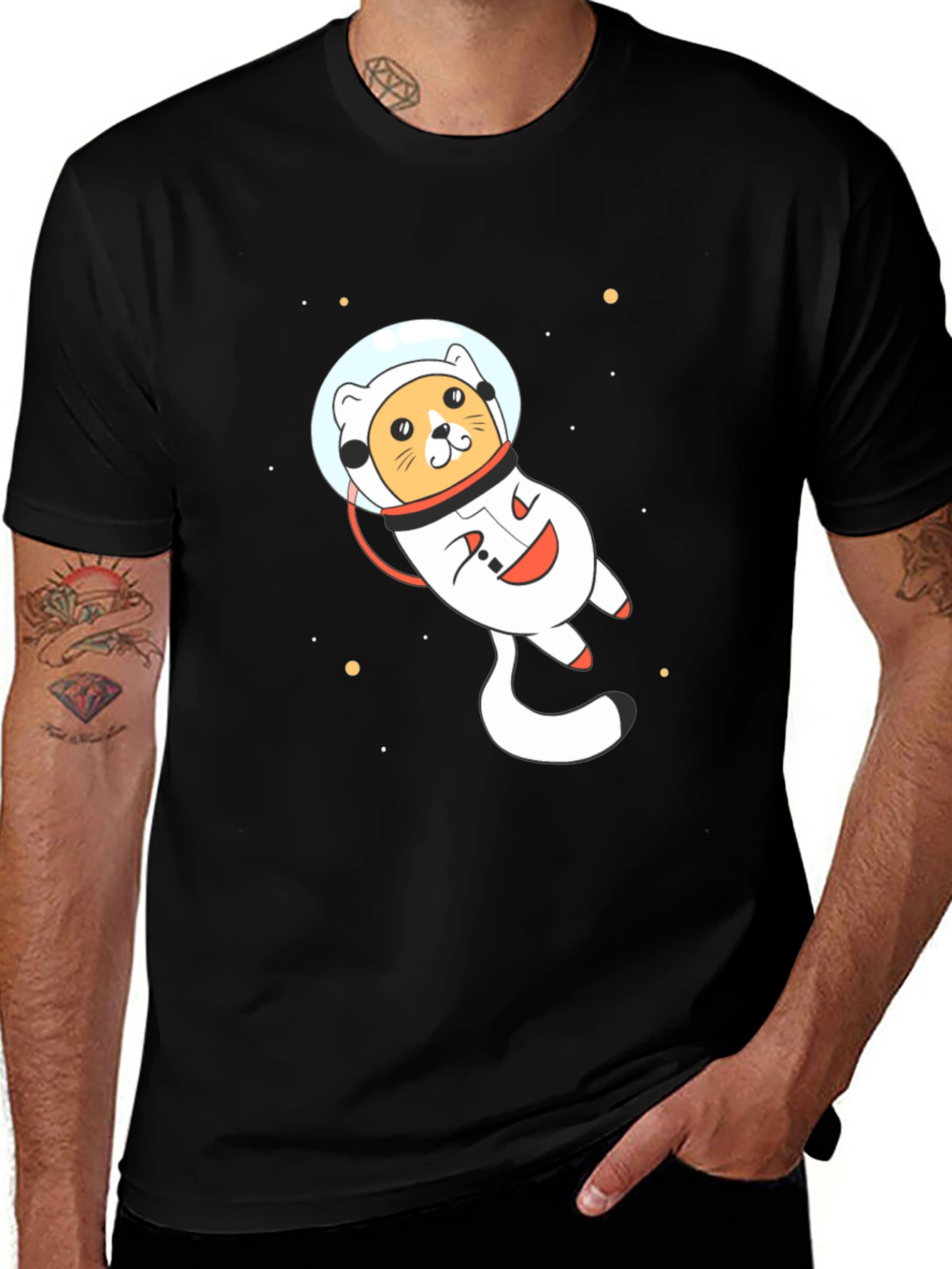 Variant 4 of Astronaut Cat T-Shirt - Space Adventure Tee