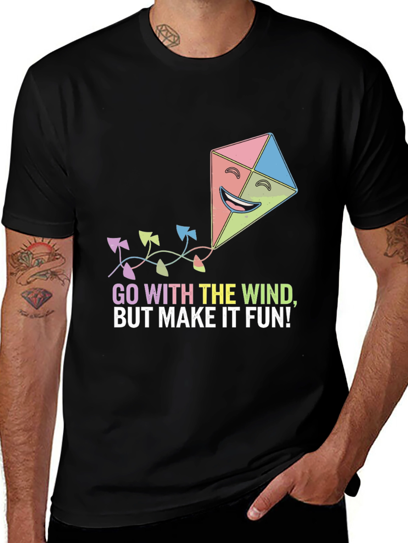 Variant 9 of Fun Kite Graphic T-Shirt - Go With The Wind