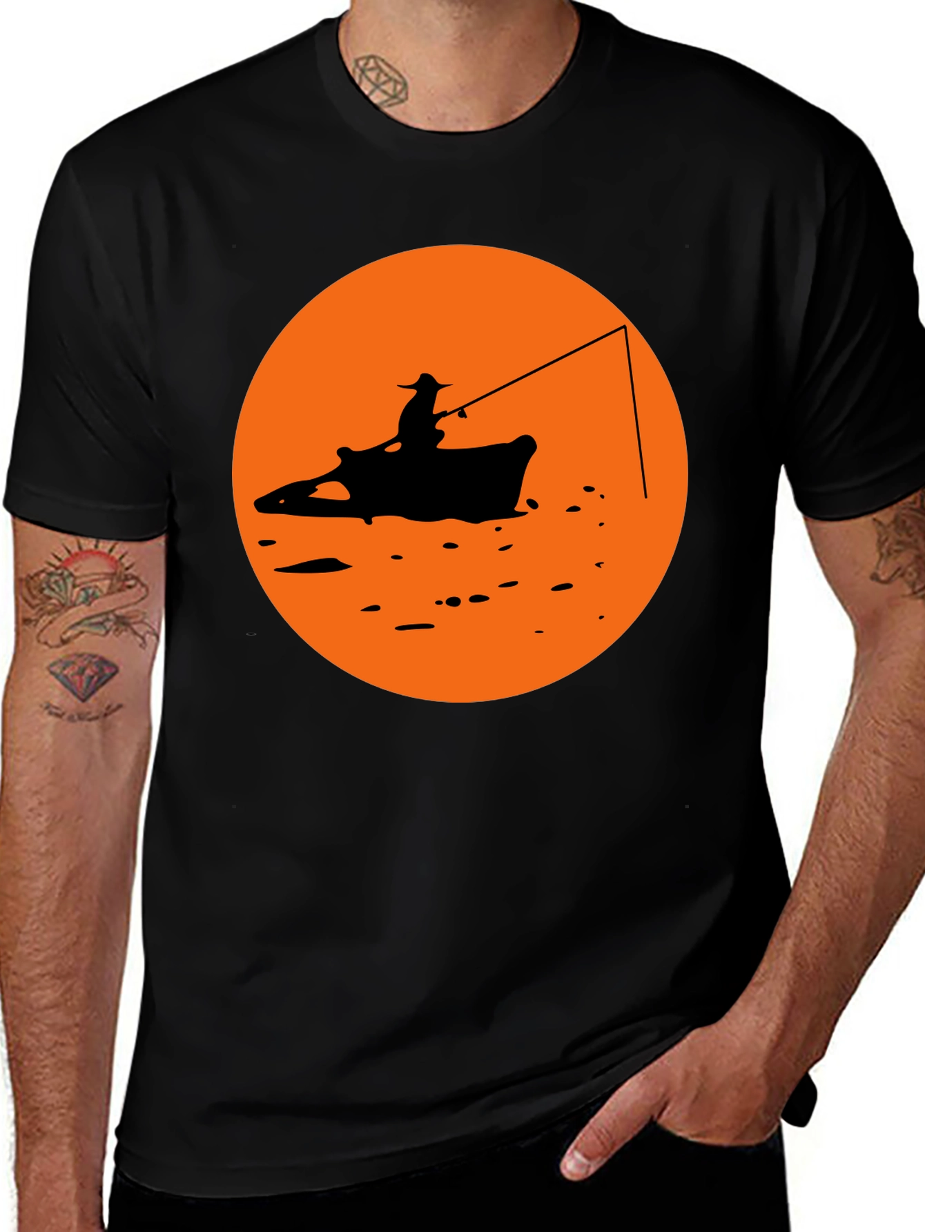 Variant 25 of Fishing Boat Graphic Tee - Black