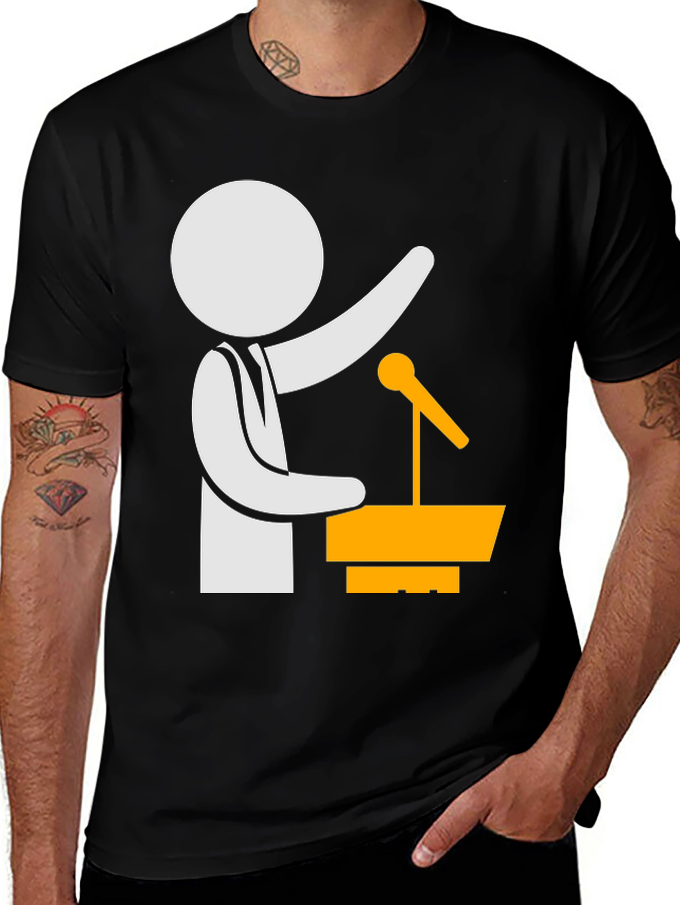 Variant 24 of Speaker Graphic Tee - Black Cotton Blend