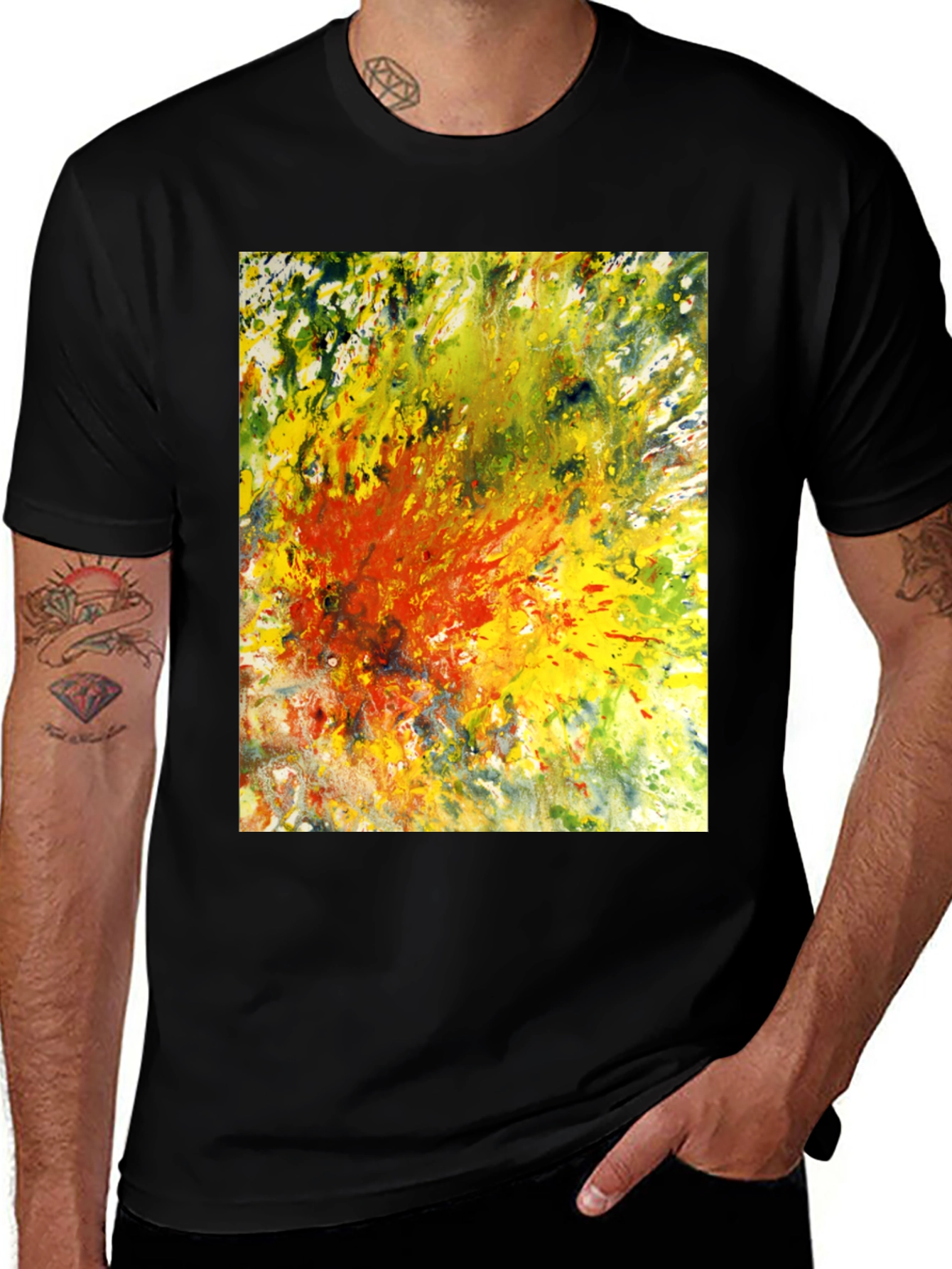 Variant 8 of Abstract Art Graphic Tee - Black