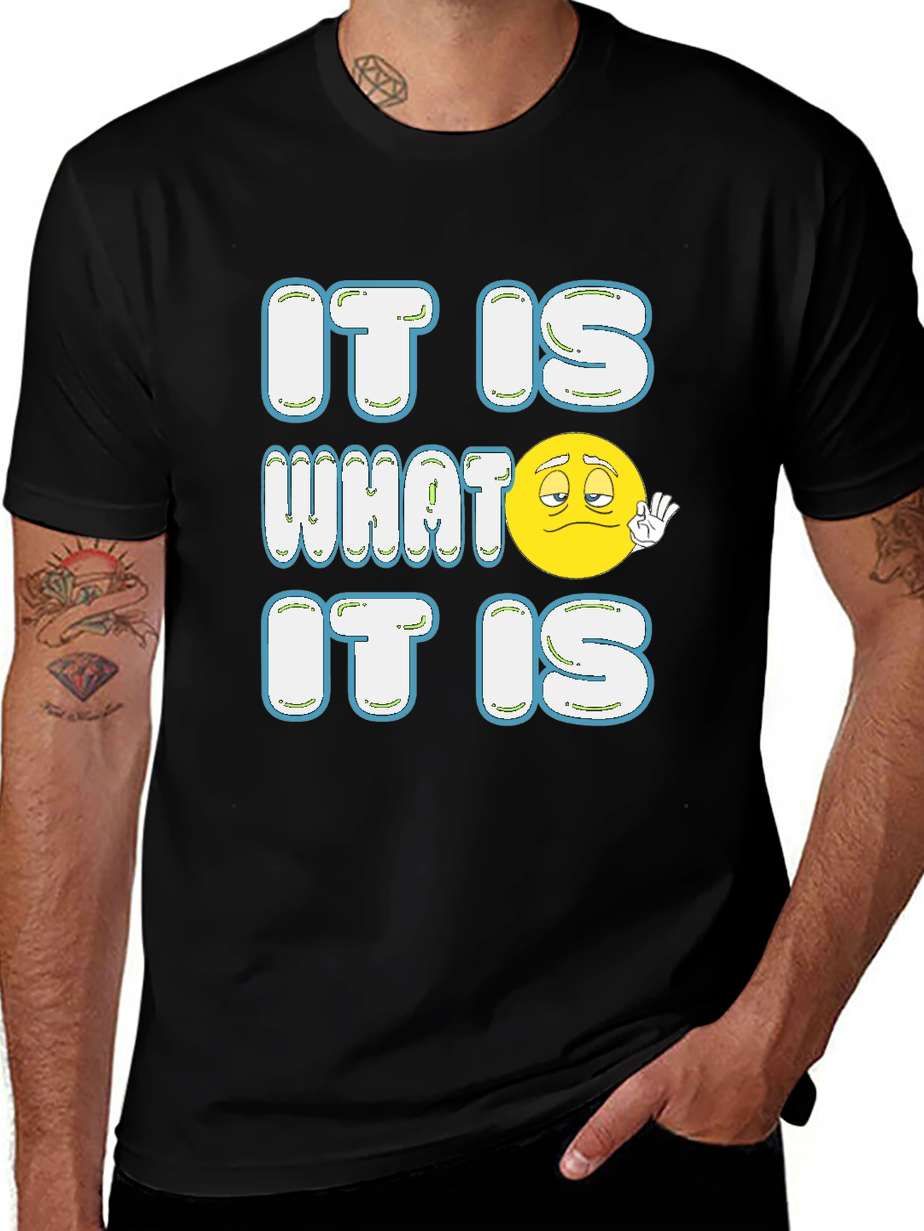 Variant 7 of It Is What It Is Graphic T-Shirt - Sarcastic Emoji Tee