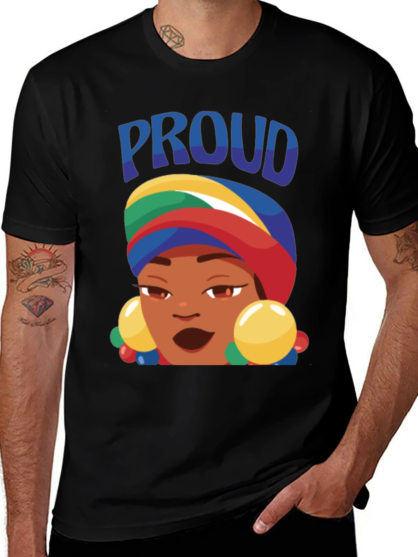 Proud Black Woman T-Shirt - Colorful Design