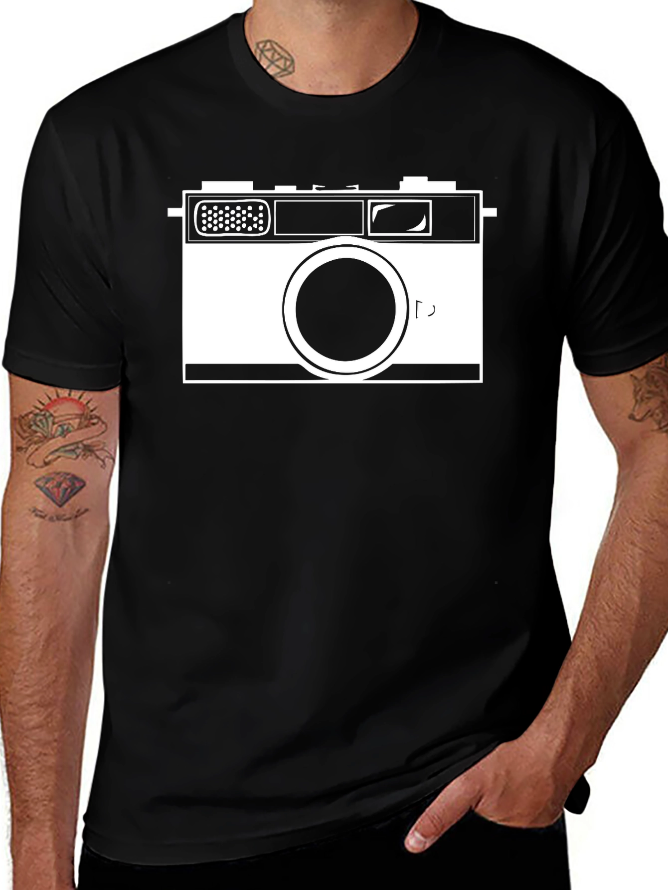 Variant 17 of Retro Camera Graphic T-Shirt - Classic Style