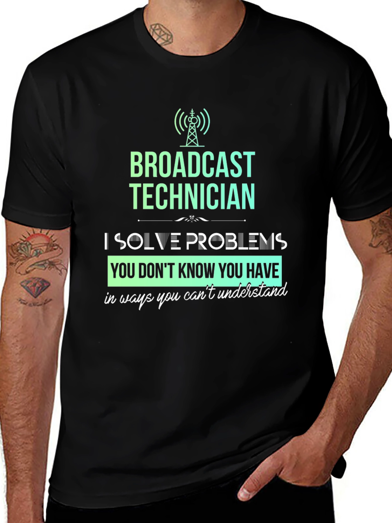 Variant 22 of Broadcast Technician T-Shirt - Solve Problems