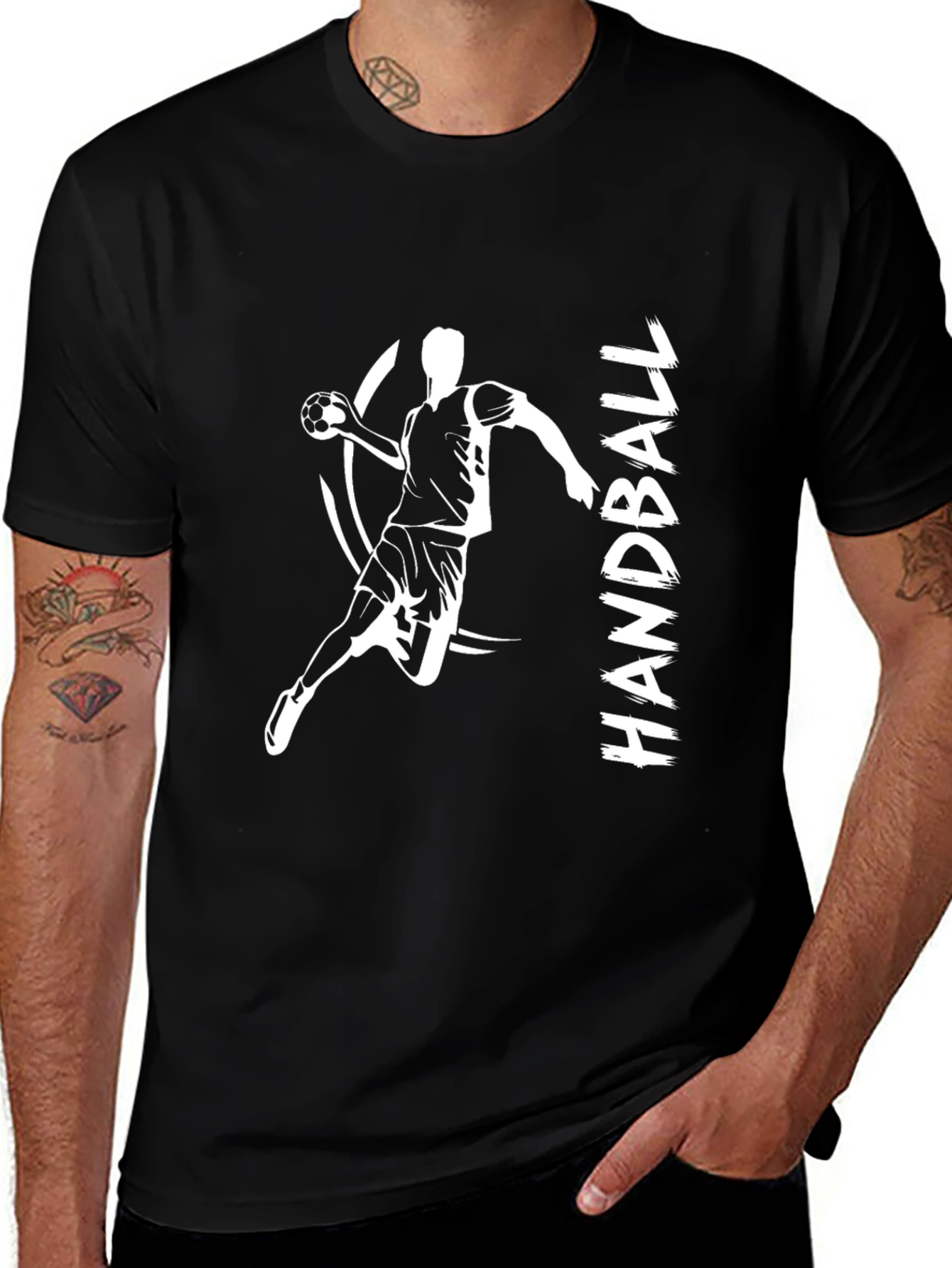 Variant 11 of Handball Player Graphic T-Shirt - Sporty Design