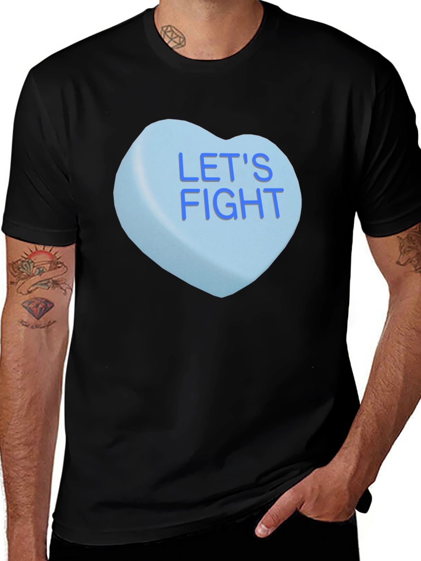 Variant 13 of Let's Fight Candy Heart T-Shirt