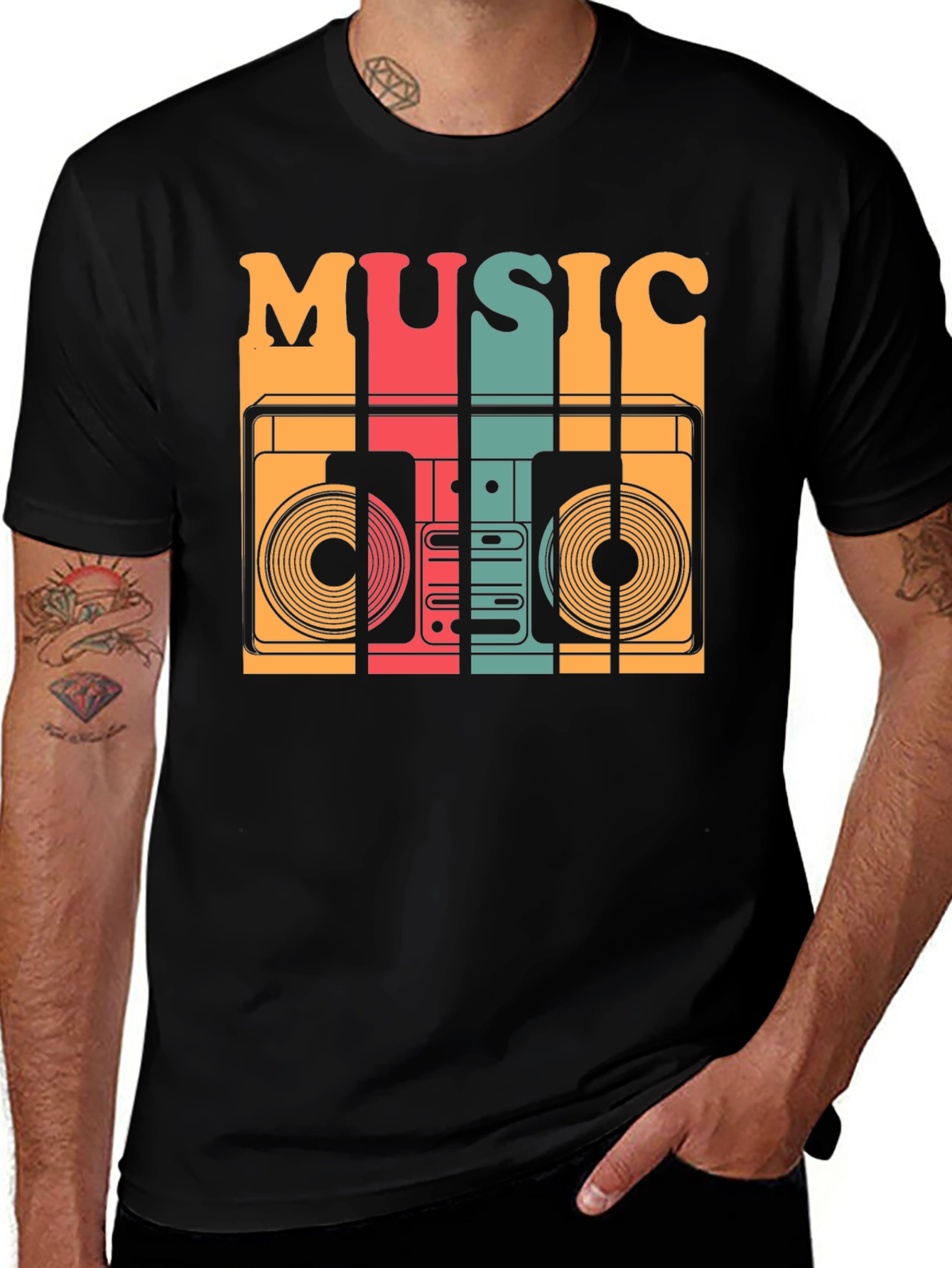 Variant 5 of Retro Music T-Shirt - Vintage Boombox Design