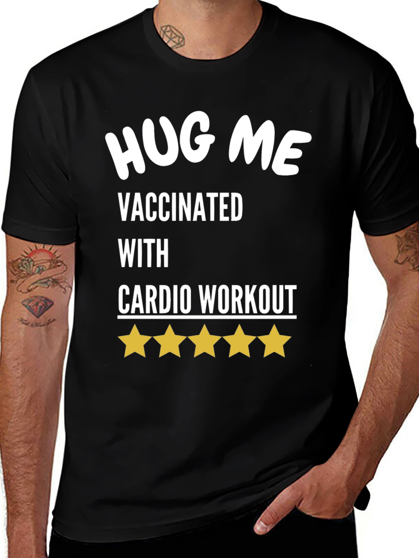 Variant 9 of Vaccinated Cardio Workout Tee - Hug Me T-Shirt