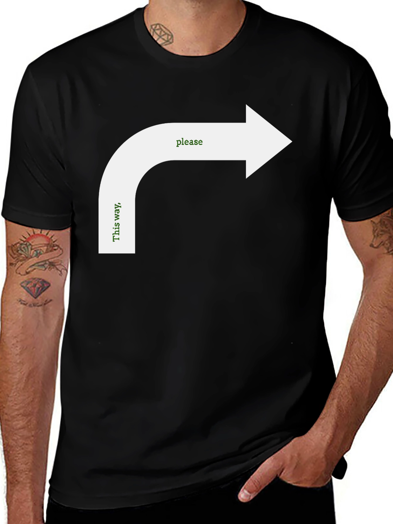 Humorous Directional Arrow Graphic Tee