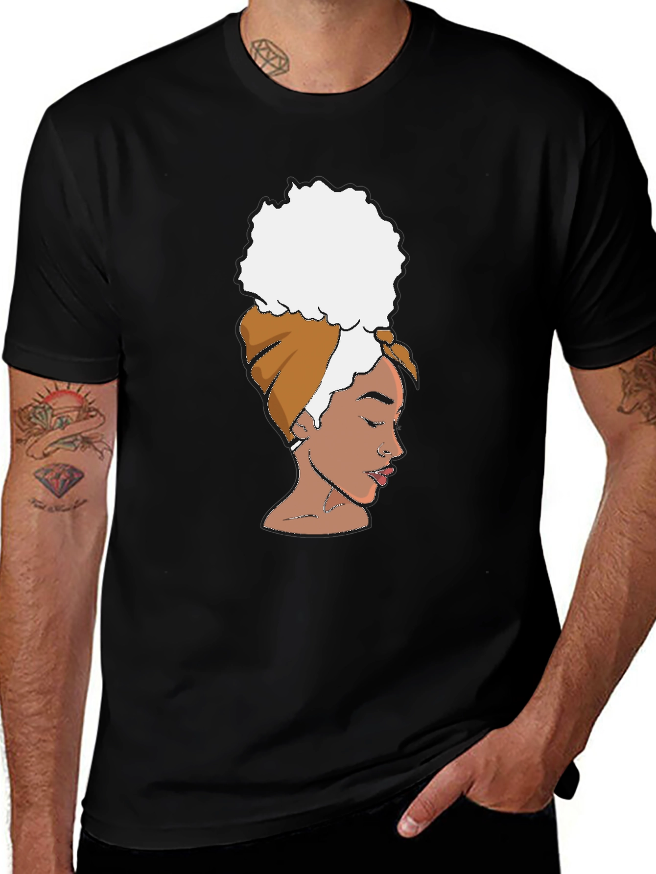 Variant 10 of Black T-Shirt with Woman Graphic