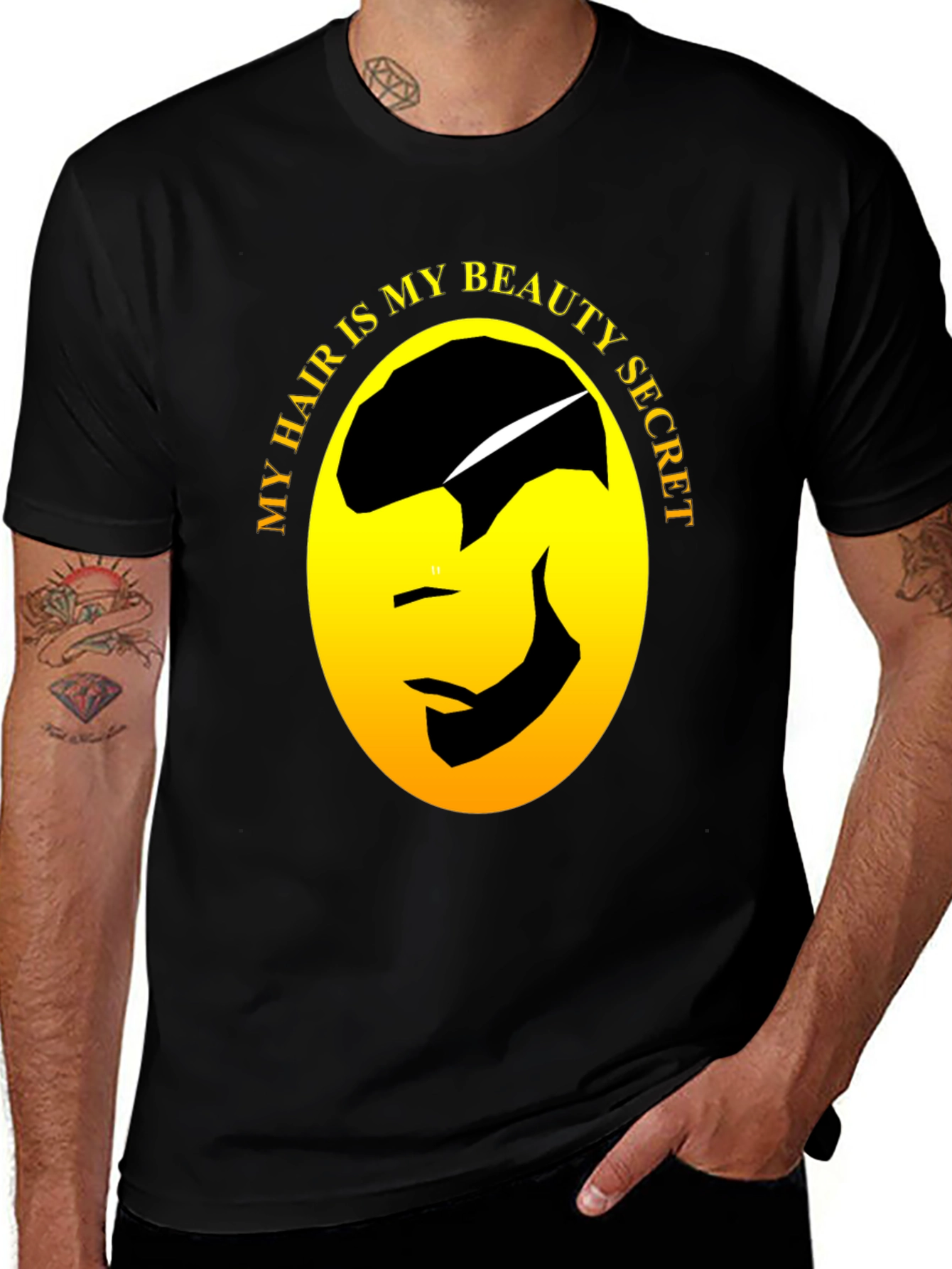 Variant 4 of Stylish "My Hair Is My Beauty Secret" Graphic Tee