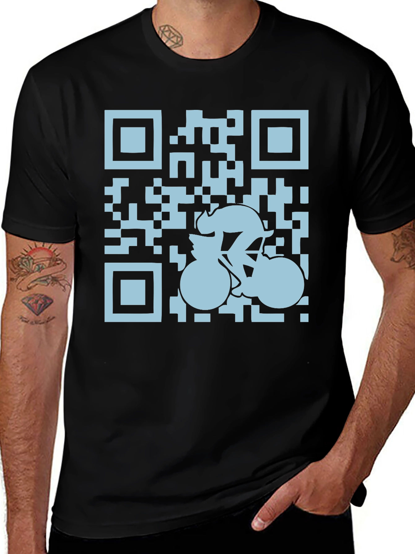Variant 29 of QR Code Cyclist Graphic Tee