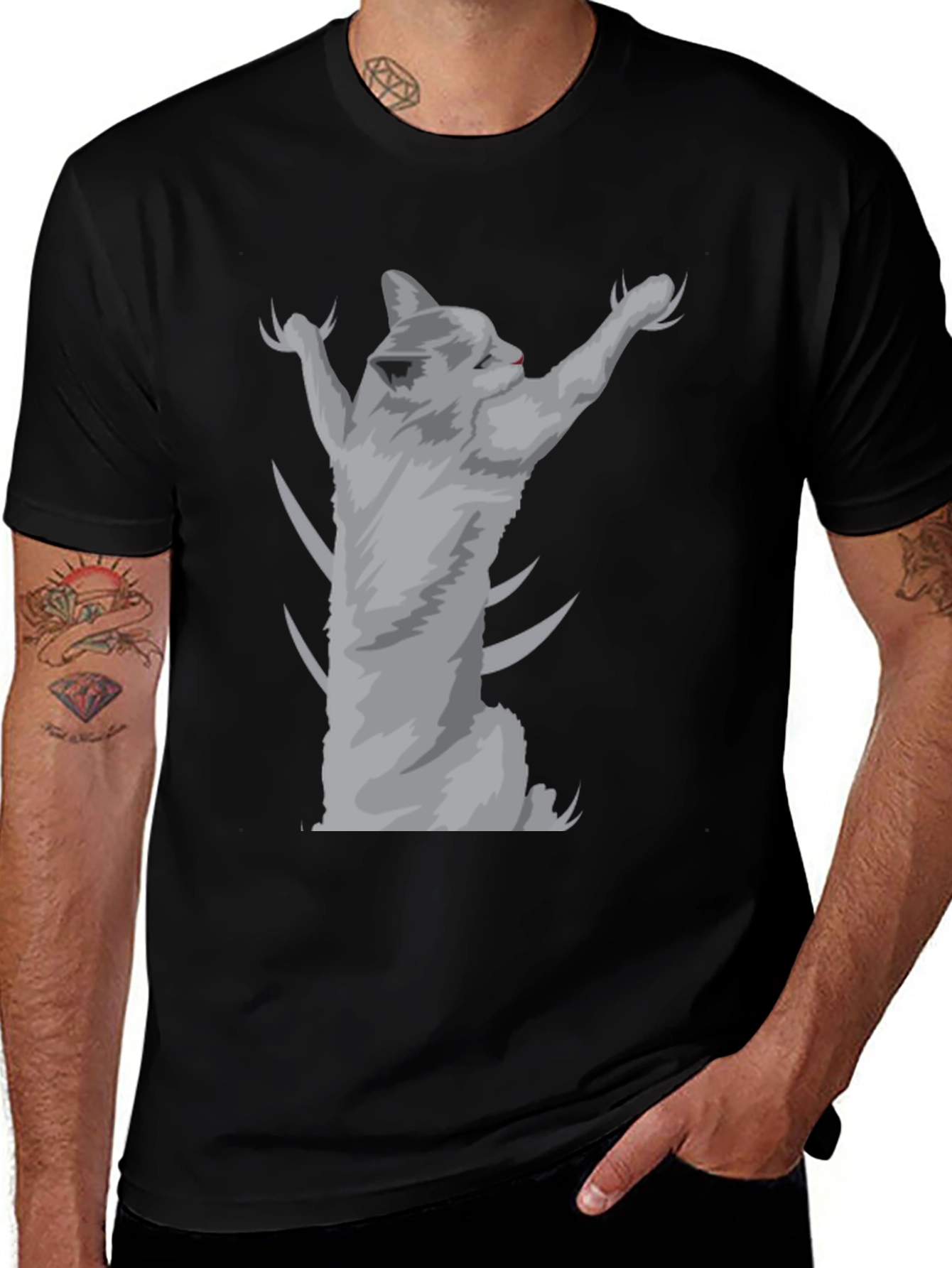 Variant 13 of Cat Scratch Fever T-Shirt - Black