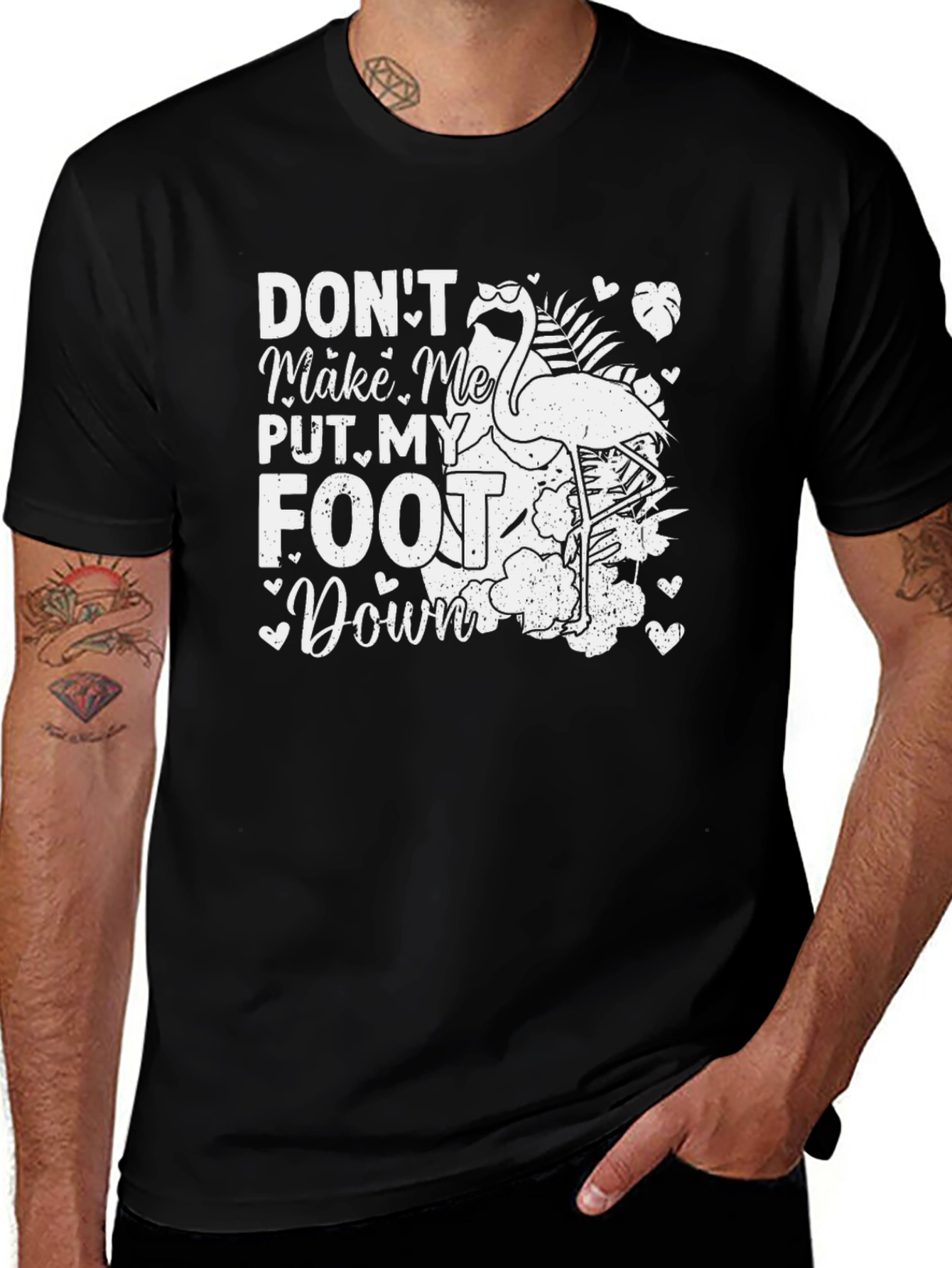 Variant 8 of Funny Flamingo T-Shirt - Don't Make Me Put My Foot Down