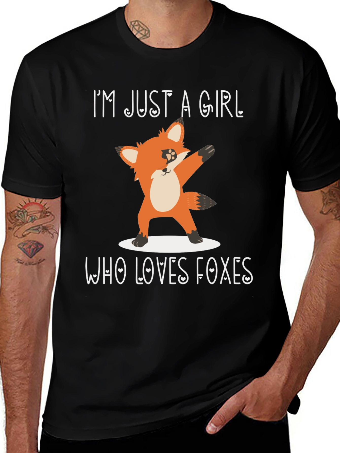 Variant 8 of Girl Who Loves Foxes T-Shirt - Fun Fox Dab Design
