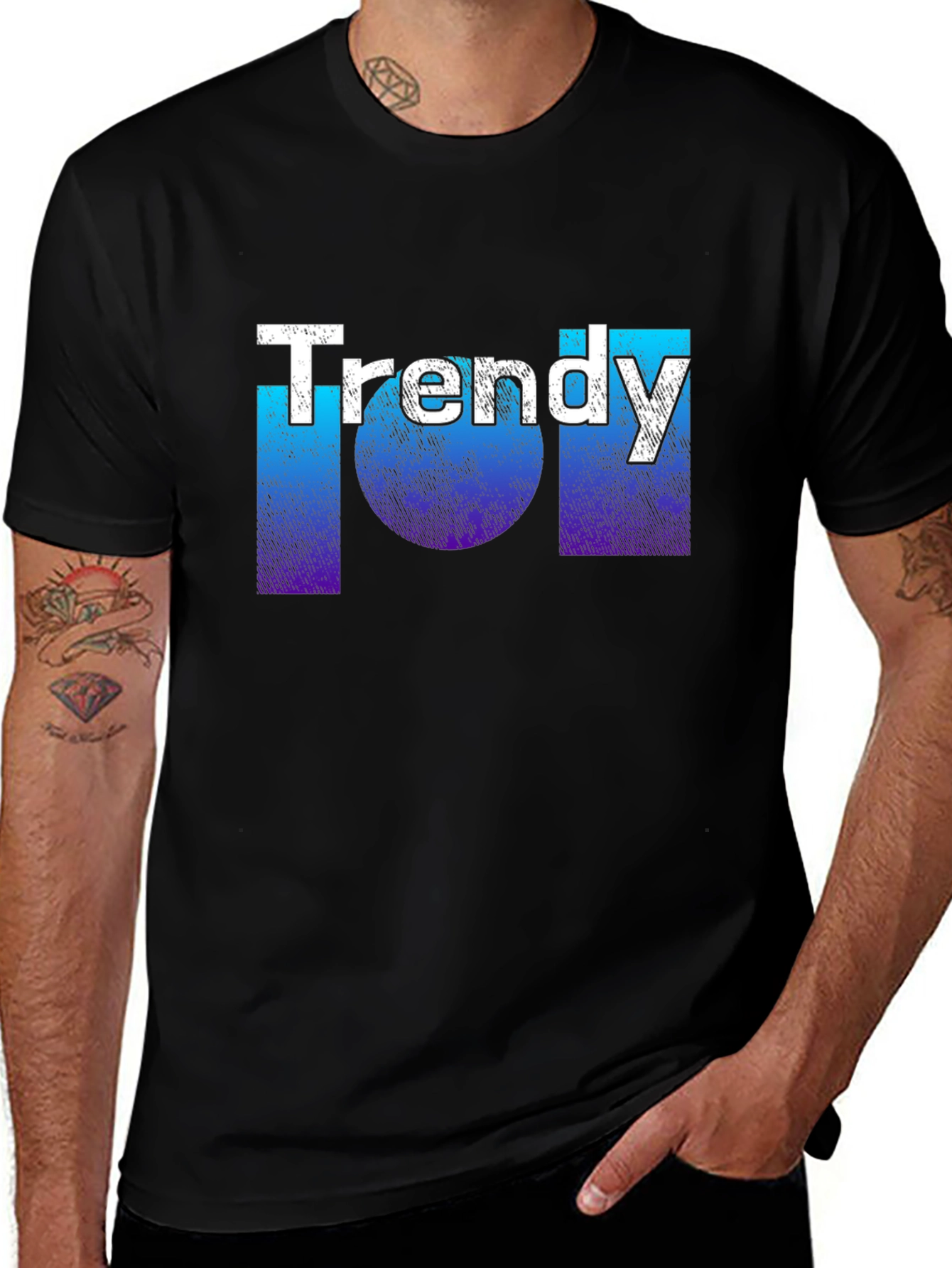 Variant 13 of Trendy Graphic T-Shirt - Black Cotton Tee