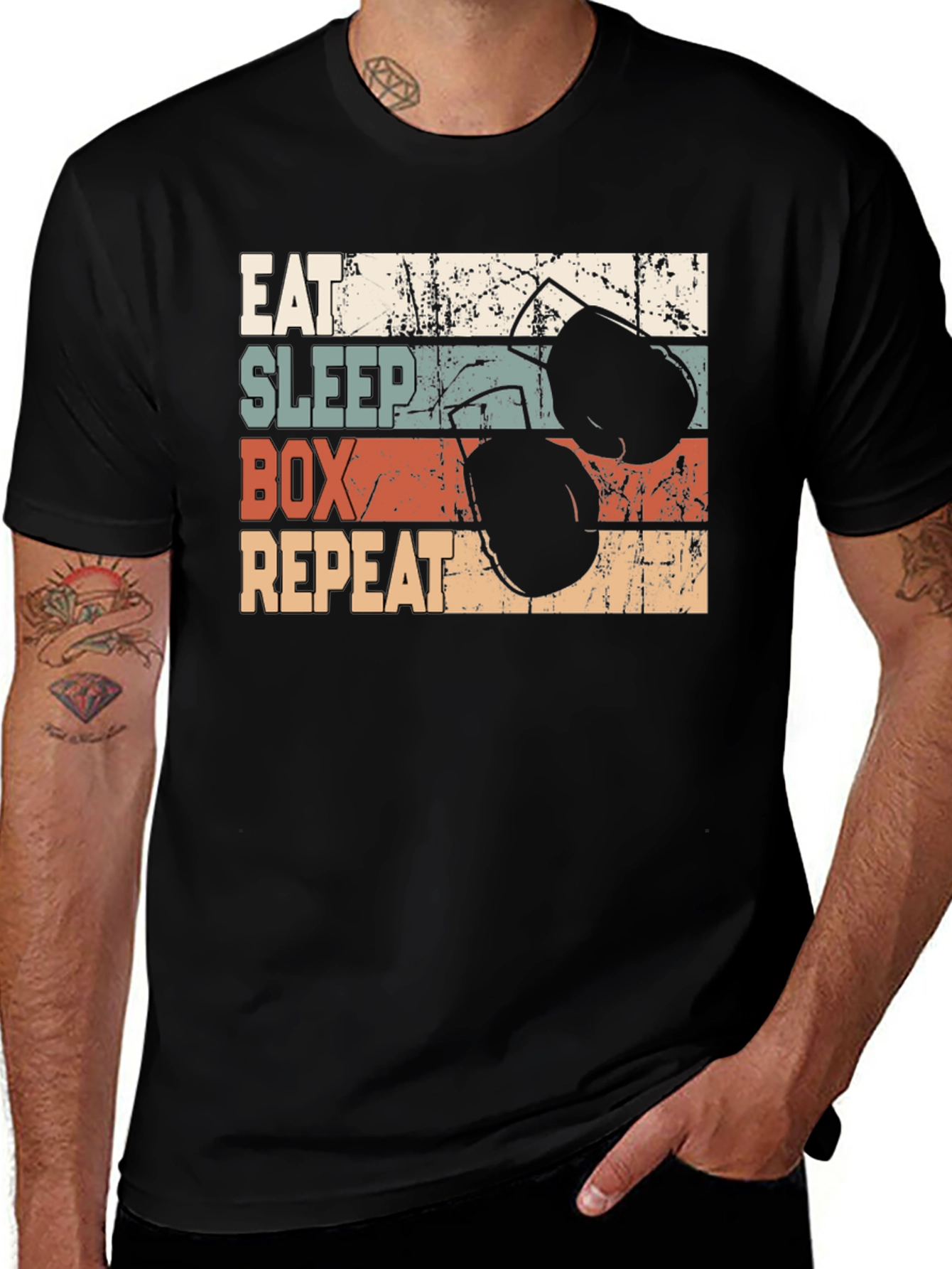 Variant 27 of Eat Sleep Box Repeat Graphic T-Shirt