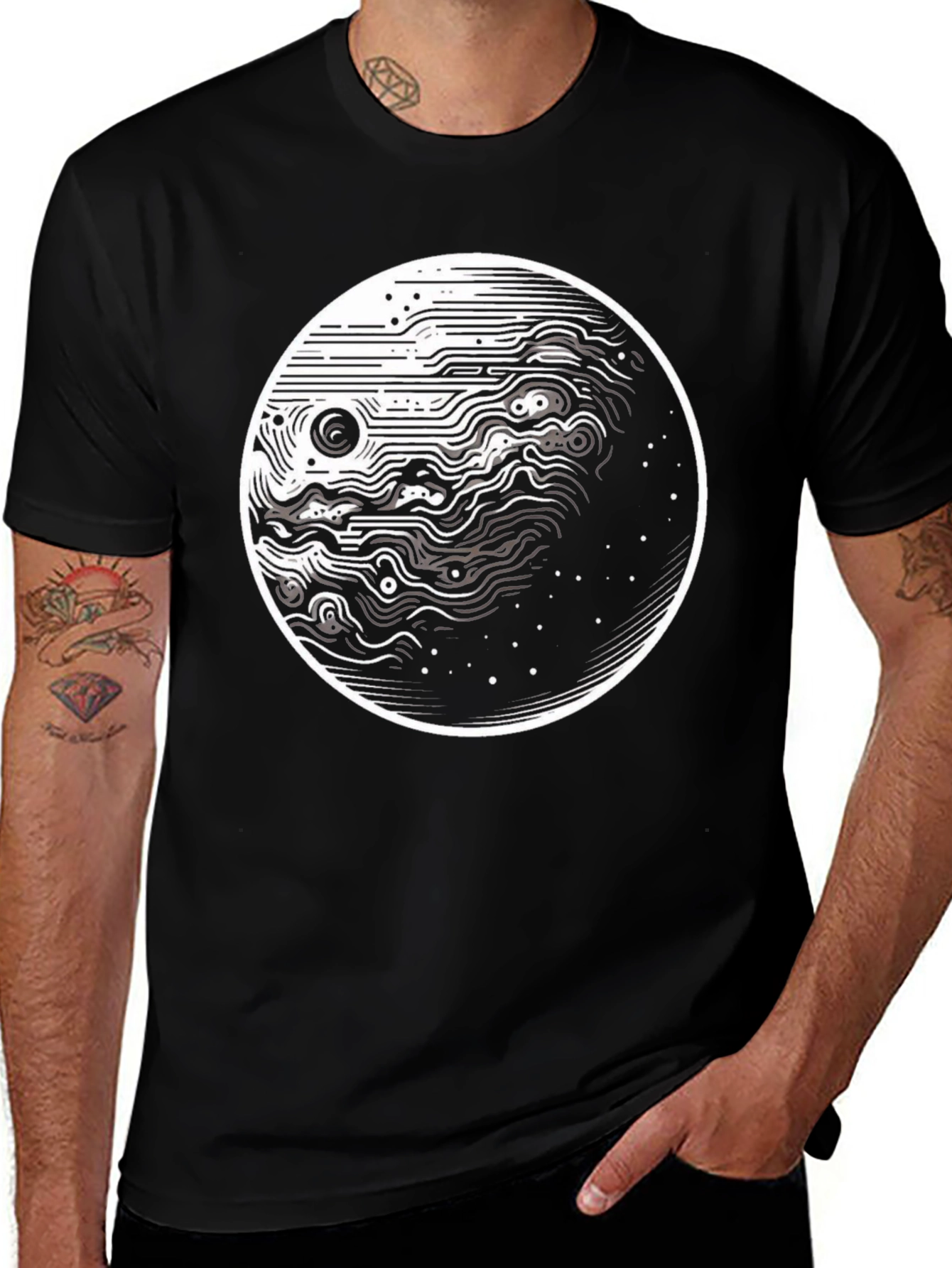Abstract Planet Graphic T-Shirt