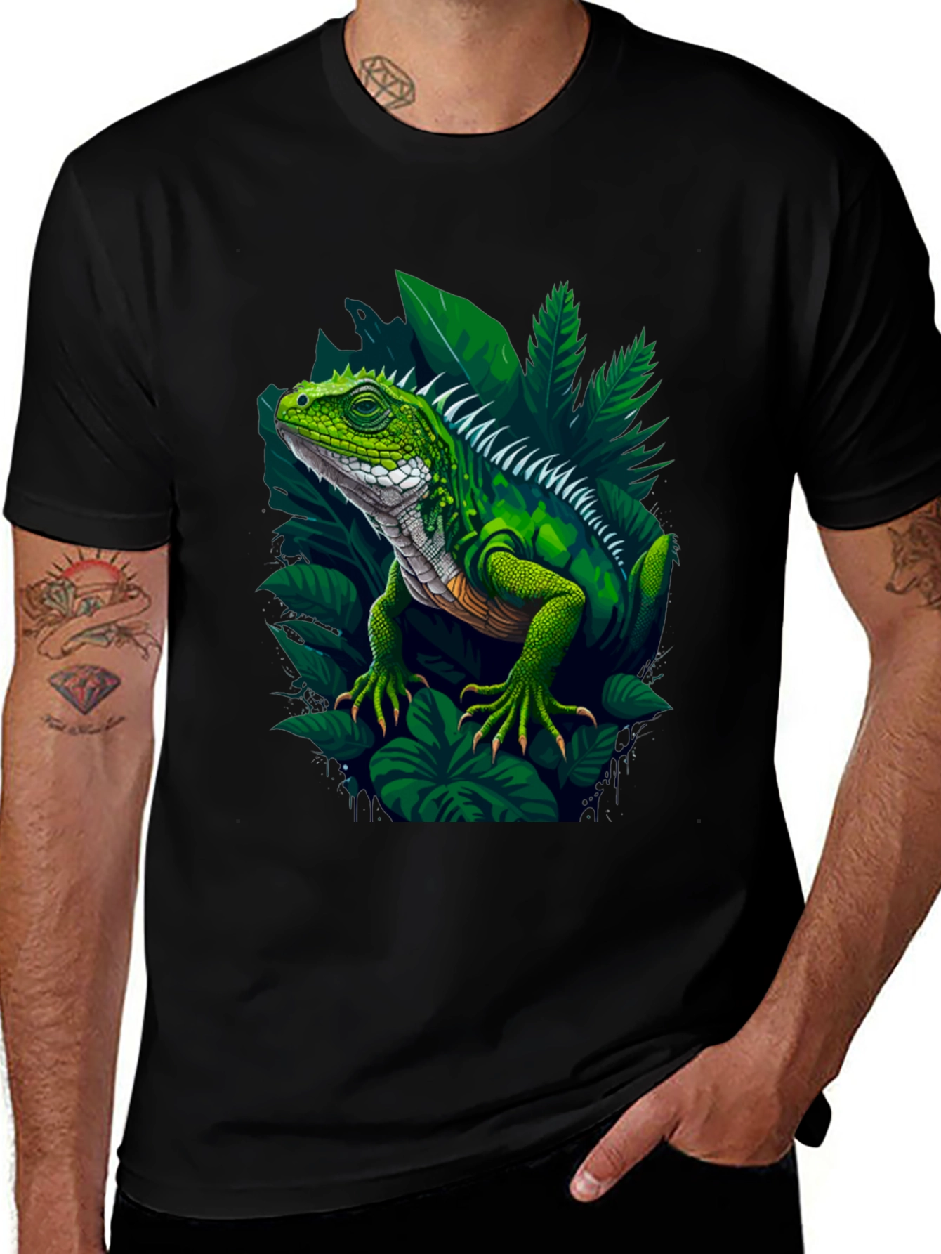 Variant 28 of Iguana Graphic Tee - Jungle Reptile Design