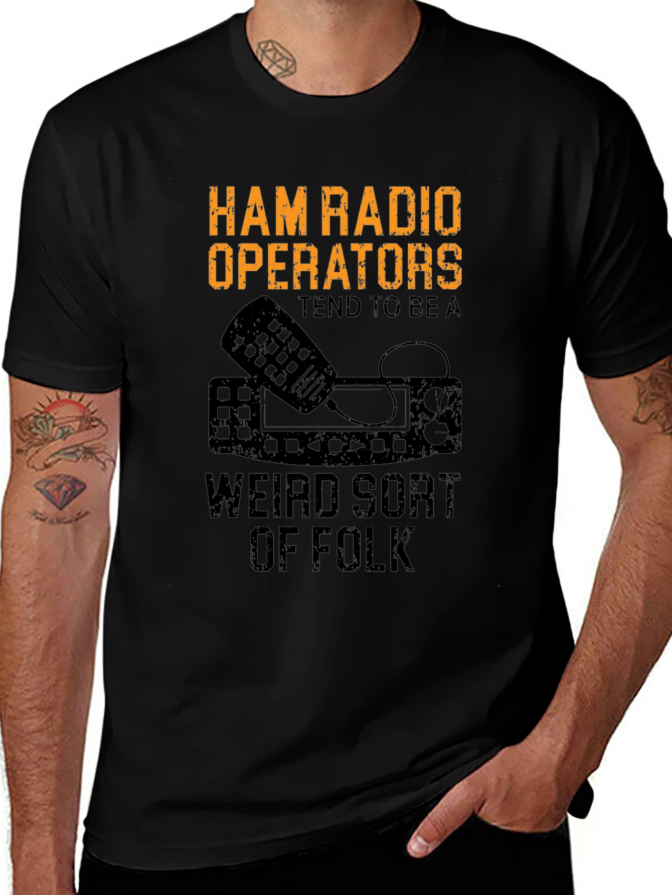 Variant 19 of Ham Radio Operator Weird Folk Black T-Shirt
