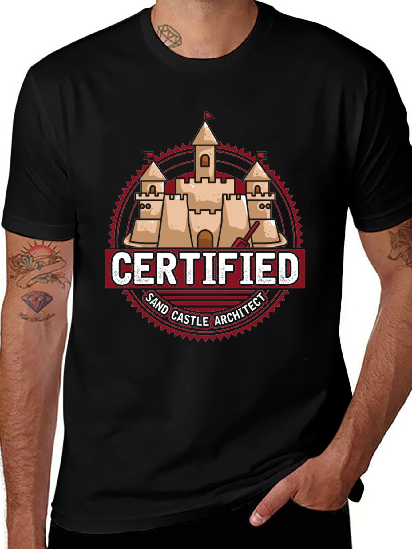 Variant 6 of Certified Sand Castle Architect T-Shirt
