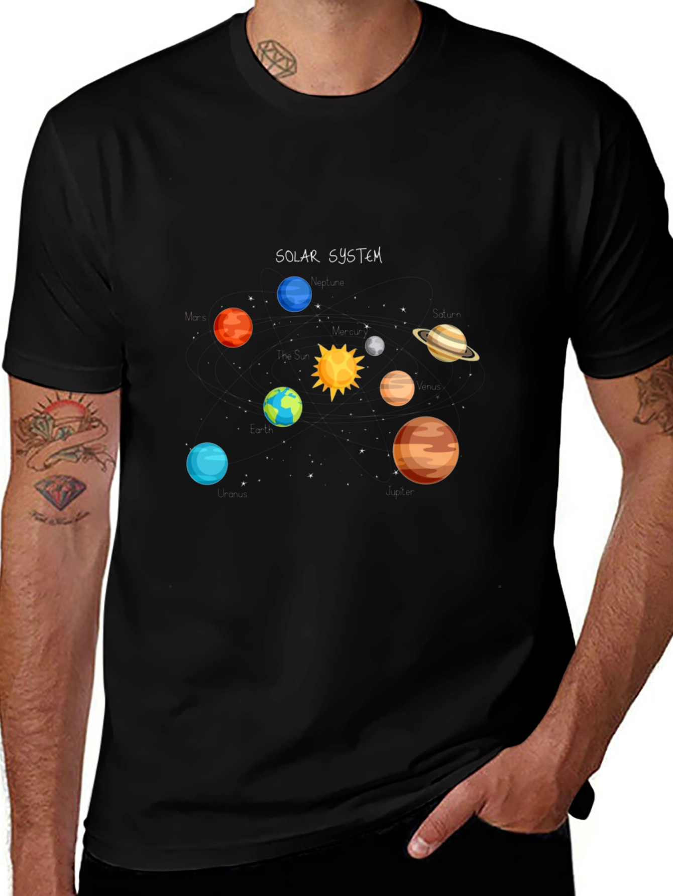 Variant 19 of Solar System Graphic T-Shirt - Outer Space Design