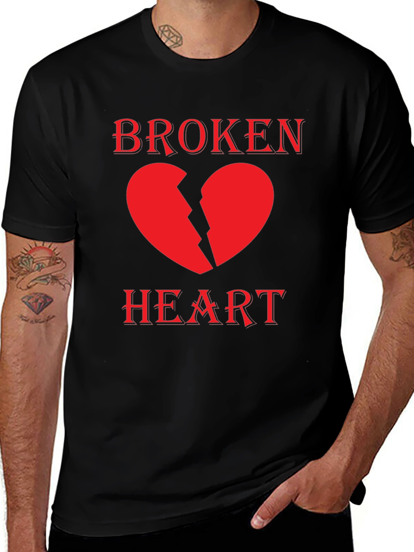 Broken Heart Graphic T-Shirt - Trendy Design