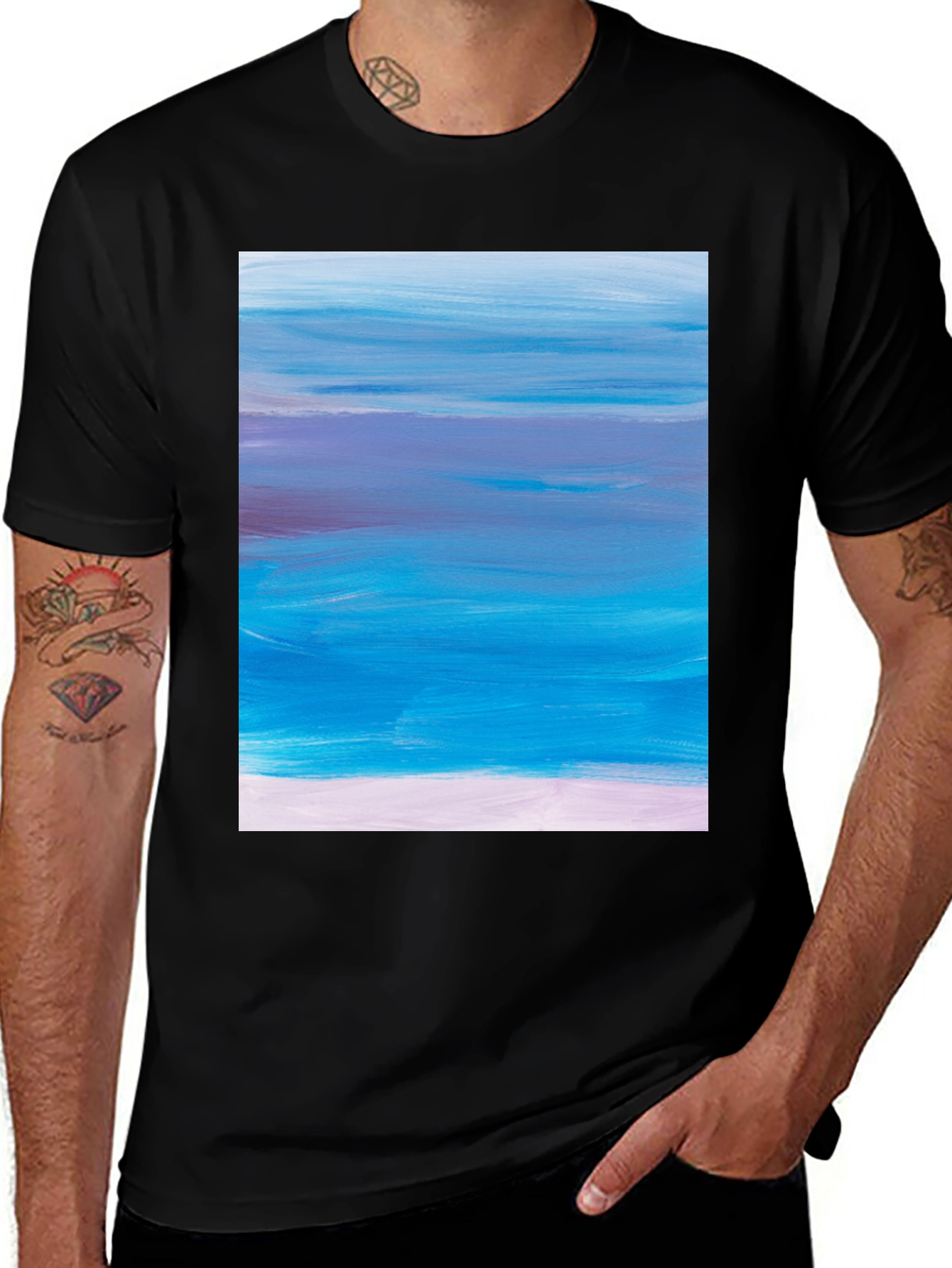 Variant 13 of Abstract Beach T-Shirt - Artistic Ocean Design