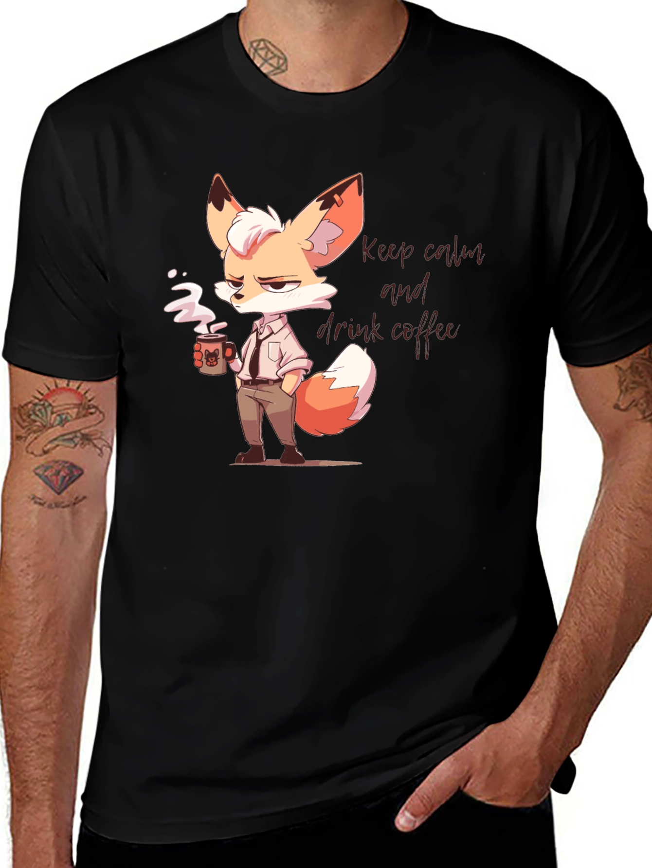Variant 9 of Cool Fox Coffee T-Shirt