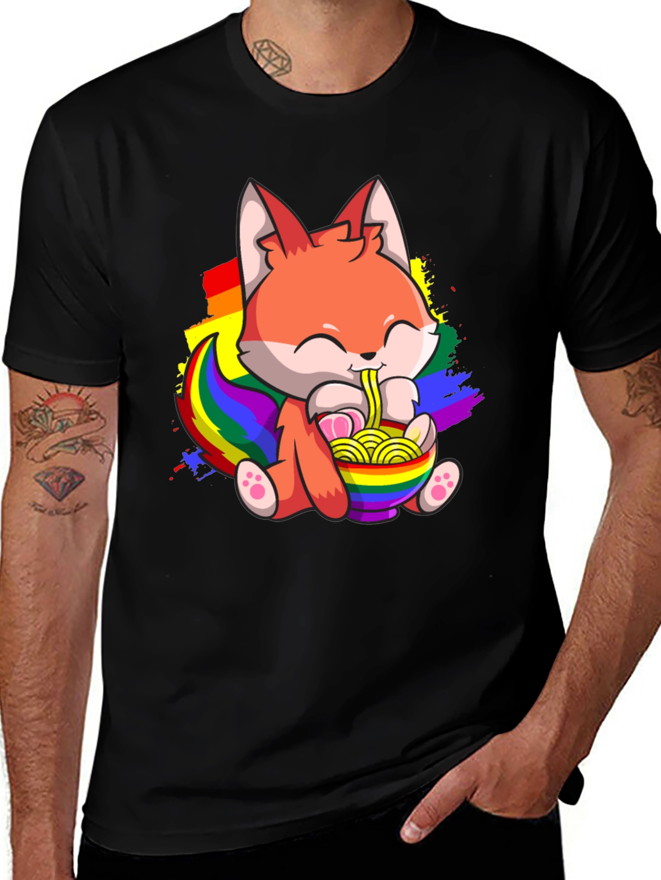 Variant 25 of Fox Ramen Pride T-Shirt - Cute & Comfy!