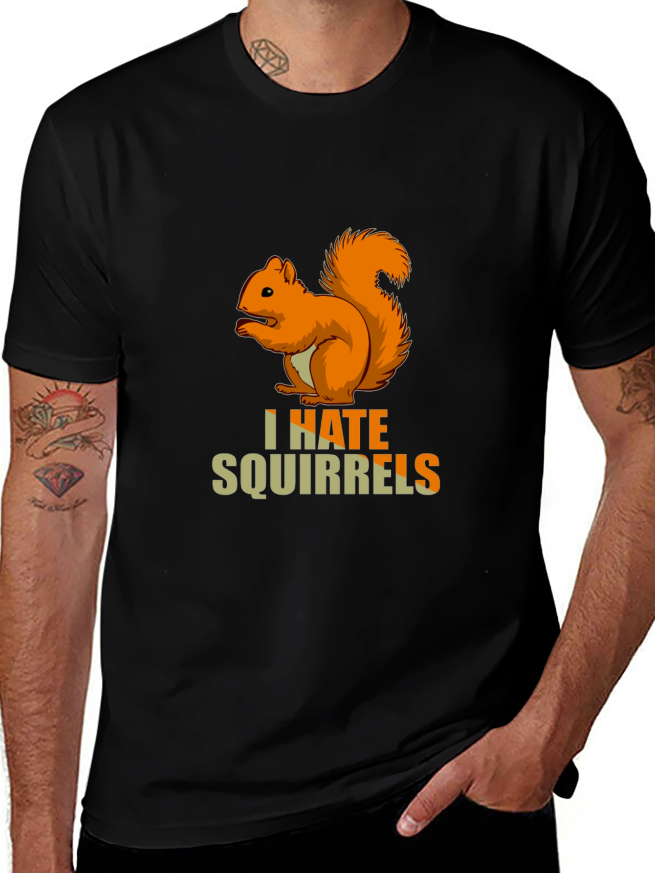 Variant 13 of I Hate Squirrels Funny Graphic Tee