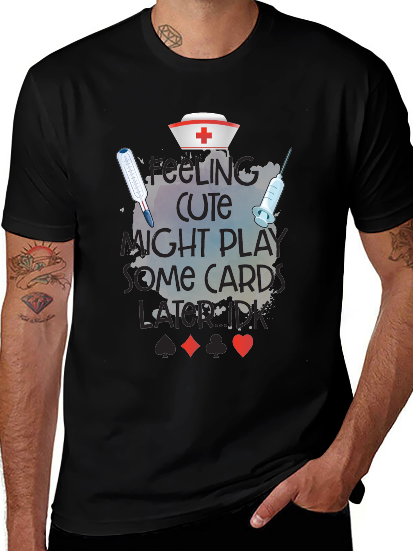 Variant 10 of Cute Might Play Cards Nurse Humor T-Shirt