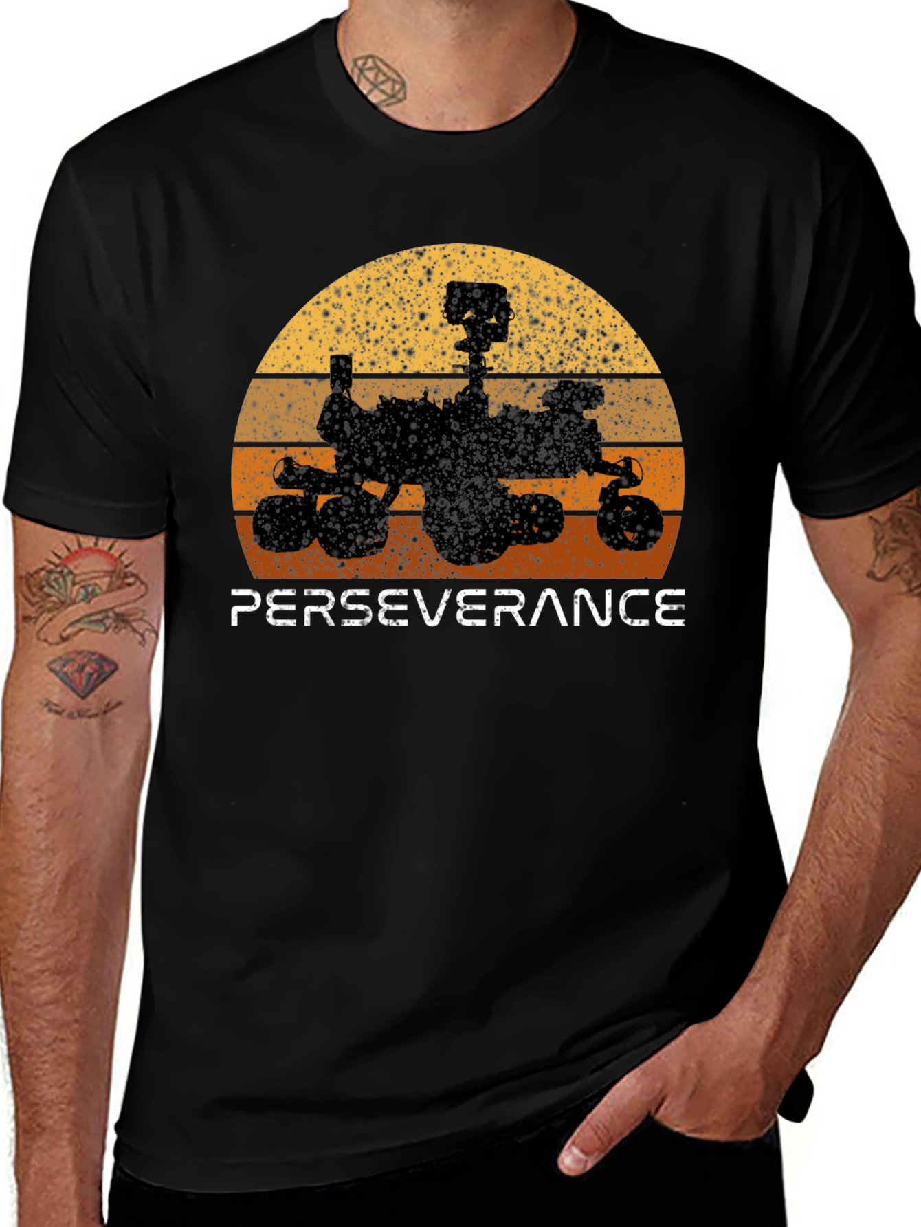 Variant 7 of Perseverance Rover Retro Graphic Tee