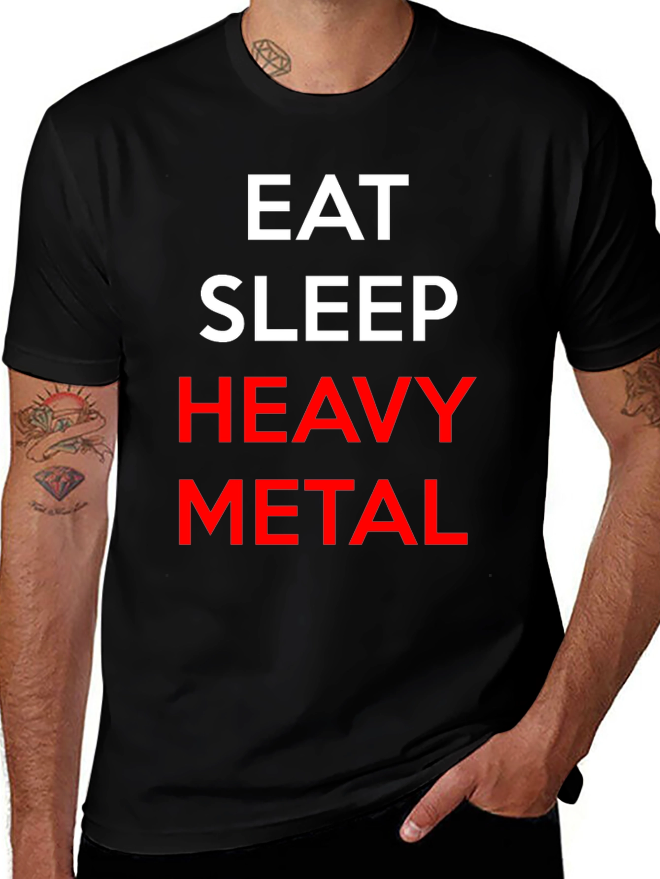 Variant 5 of Eat Sleep Heavy Metal Black T-Shirt